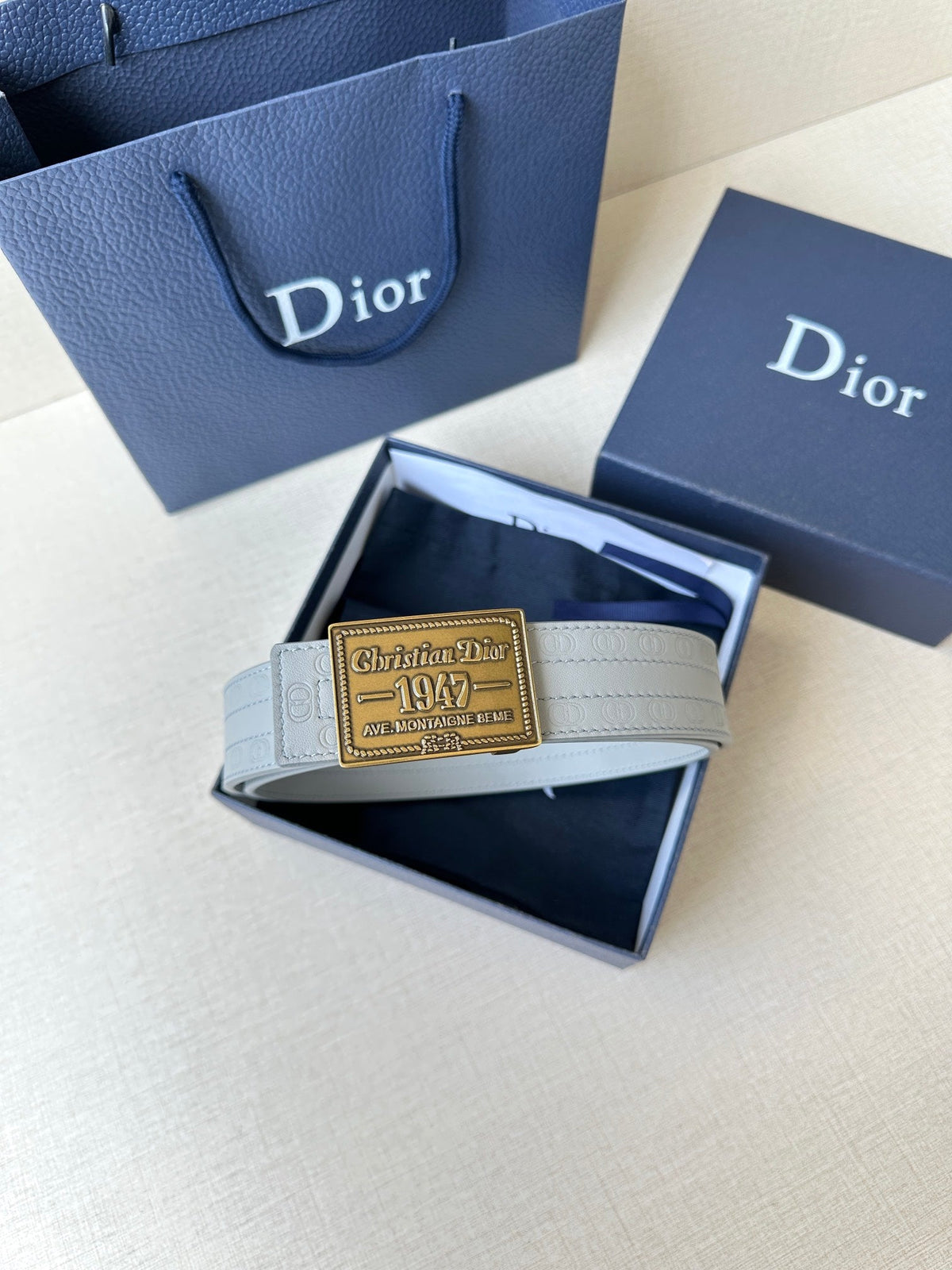 Dior 2026 Montaigne Oblique Belt 35mm Canvas Leather
