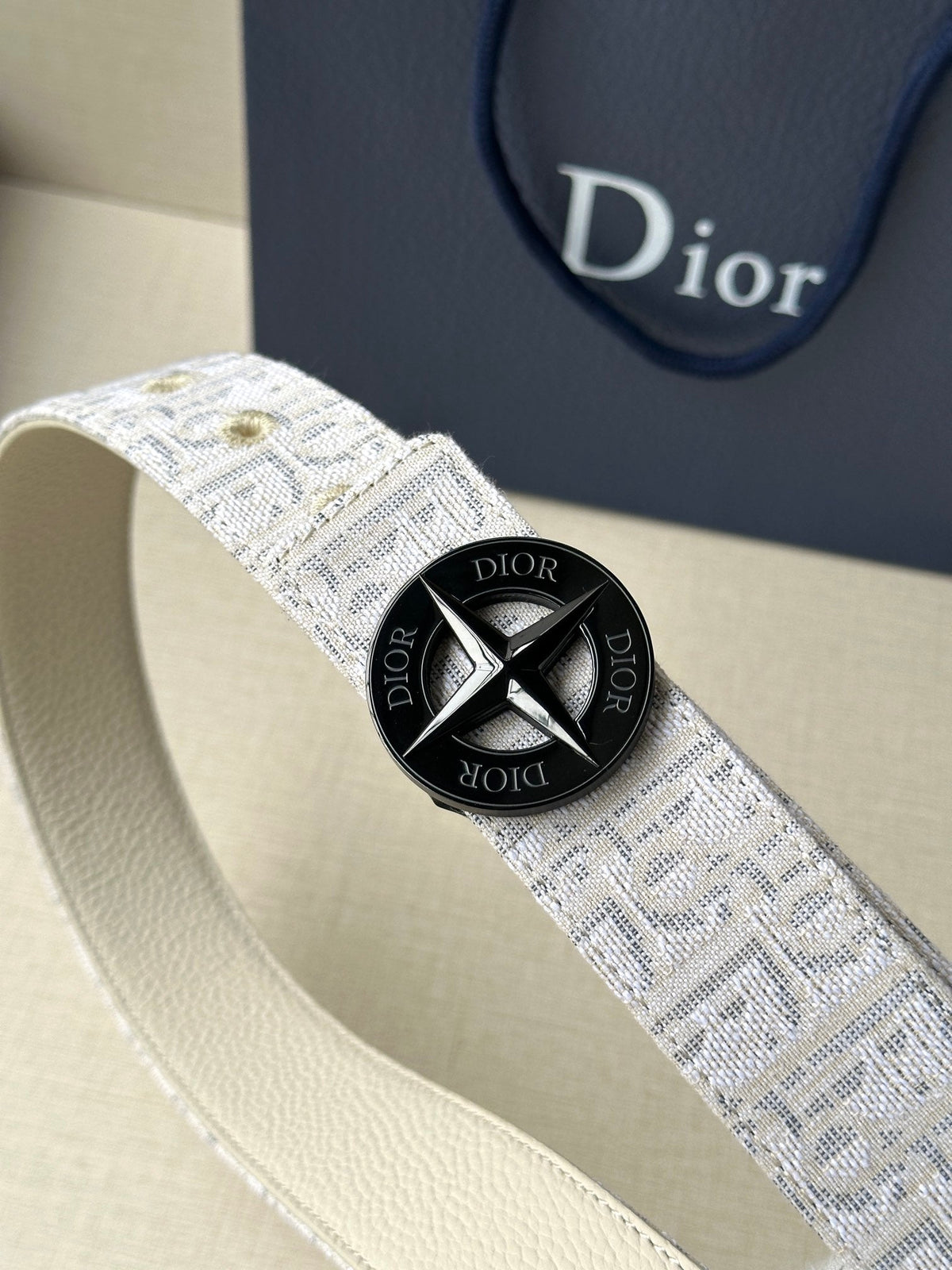 Dior 2026 Stone Island Oblique Belt 35mm Canvas Leather