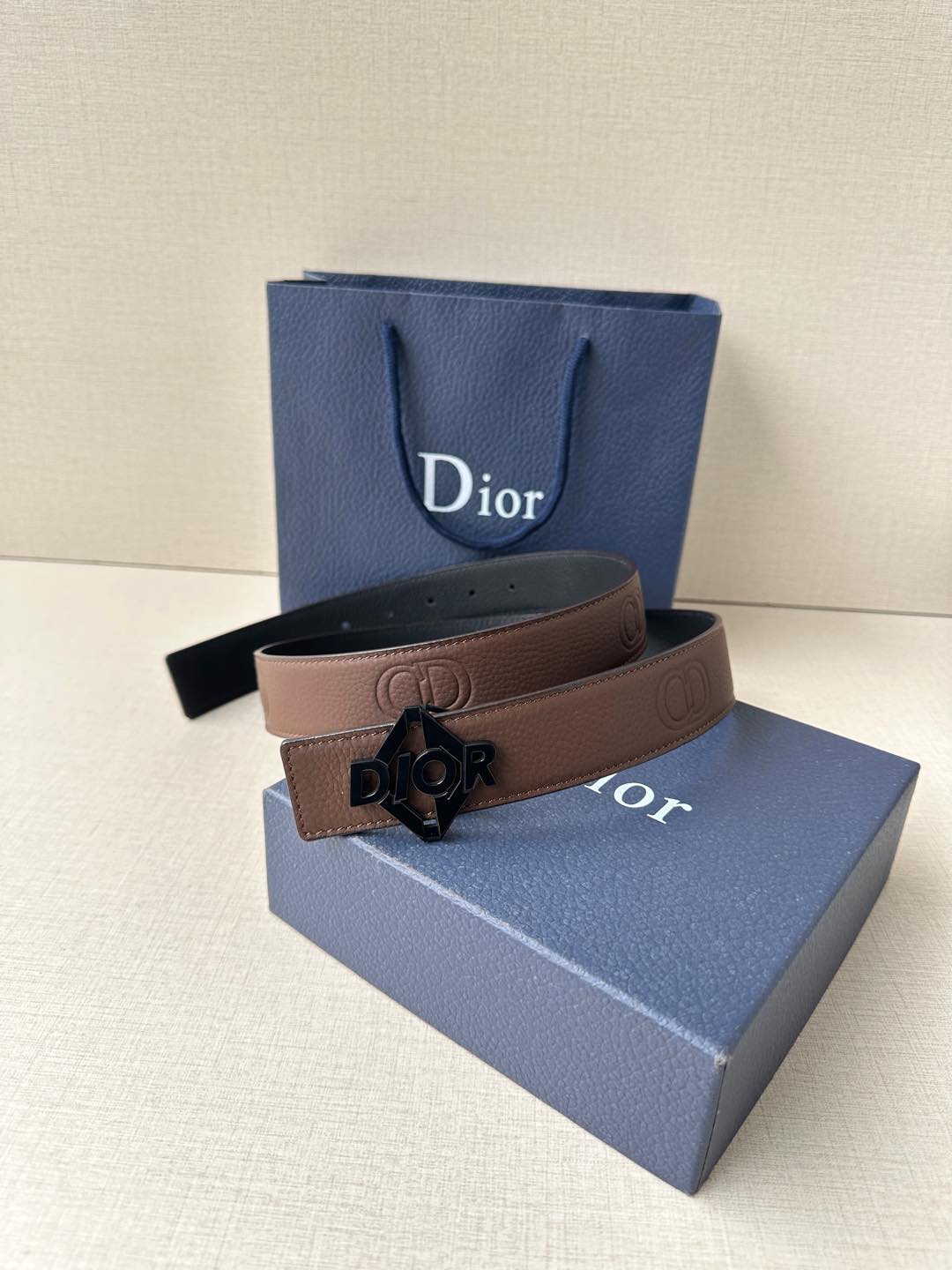 Dior 2026 CD Logo Buckle Belt 35mm Cowhide