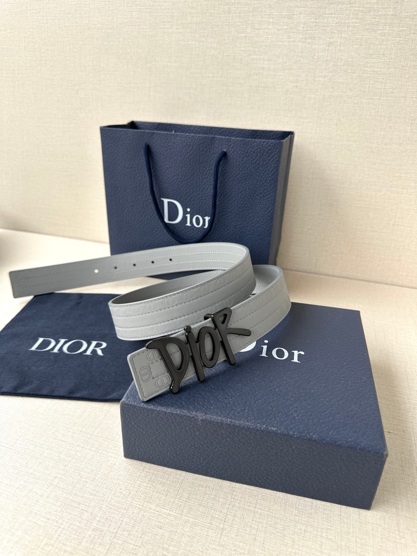 Dior 2026 Oblique Cosmo Reversible Belt 35mm Leather