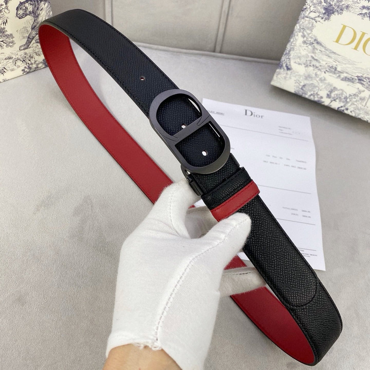 Dior 2026 30 Montaigne Belt 35mm Grained Calfskin