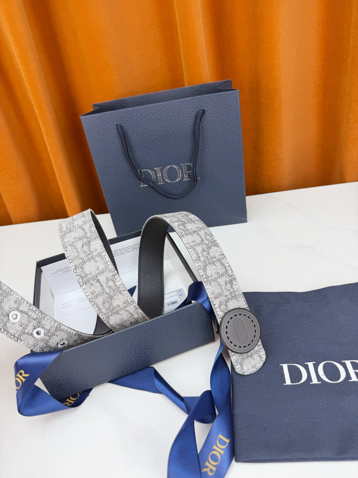 Dior 2026 Monogram Jacquard Reversible Belt 35mm Canvas