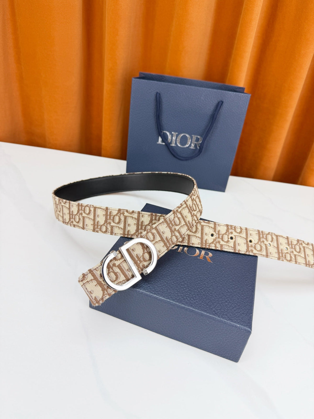 Dior 2026 Oblique Reversible Belt 35mm Canvas