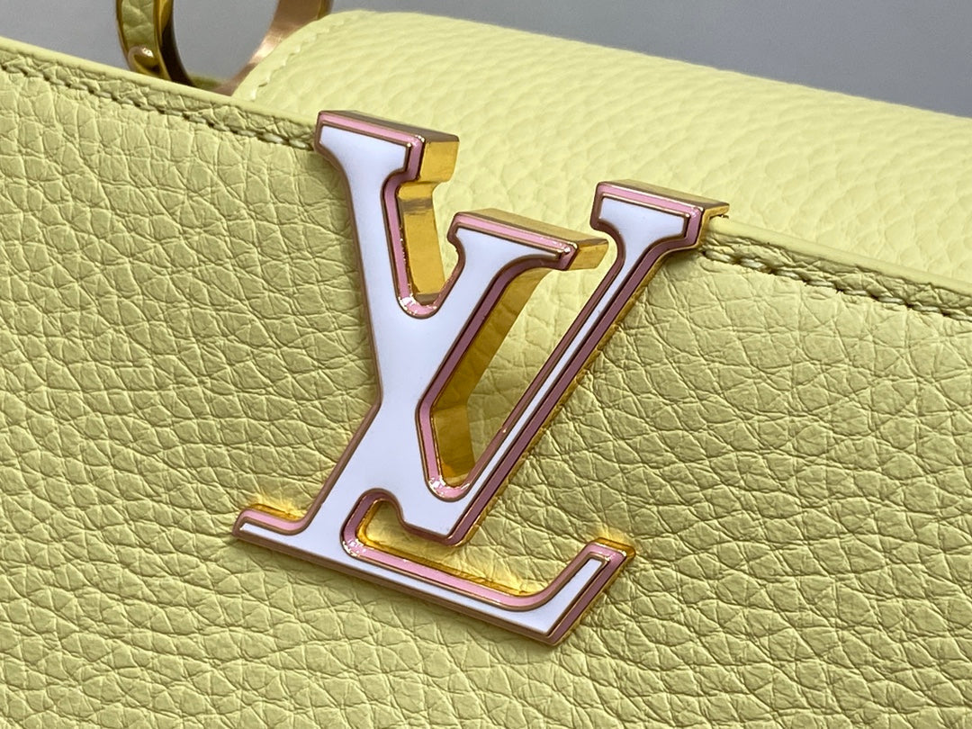 CAPUCINES BB 27 YELLOW TAURILLON GOLD HARDWARE