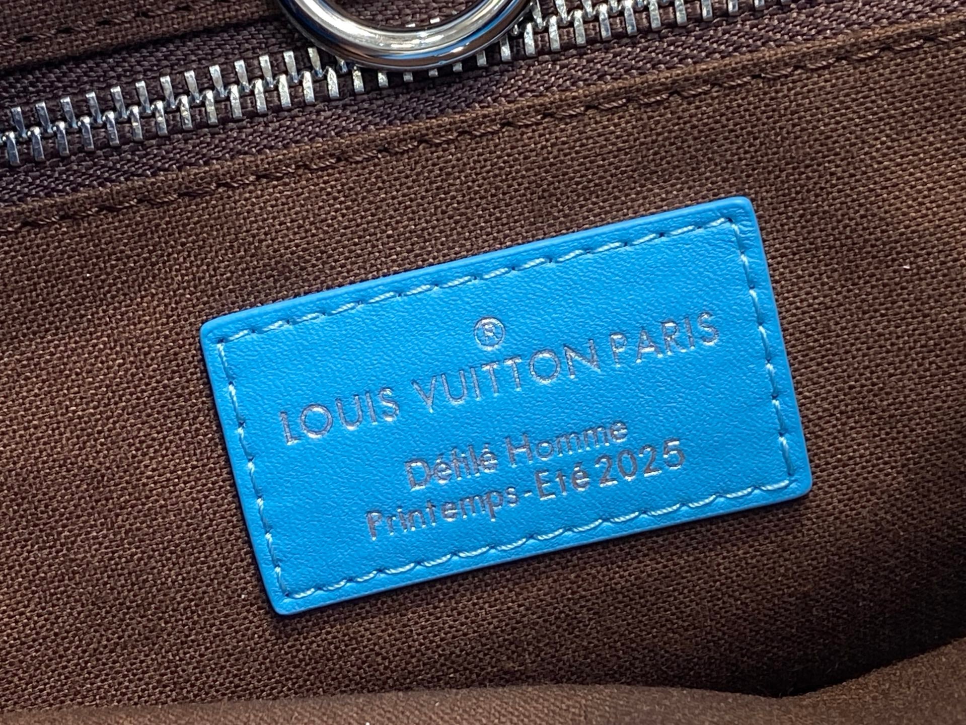 LV 2025 Blue Gradient Square Tote Shopping Bag Cowhide 343985