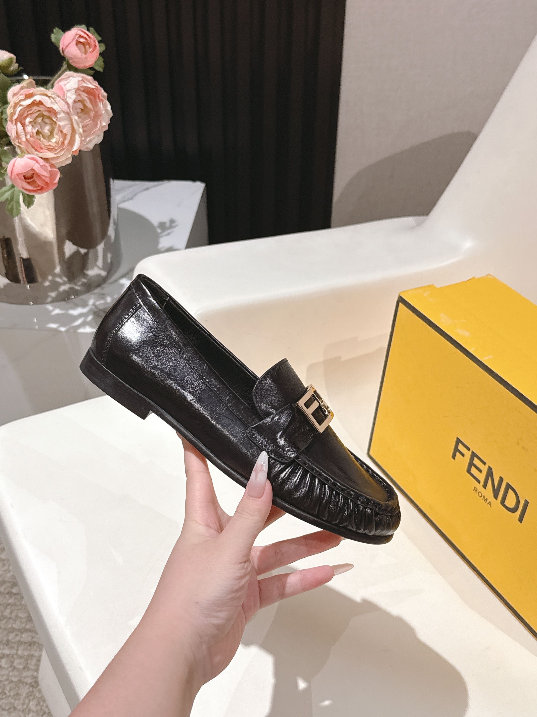 Fendi 2026 Buckle Loafer Black Calfskin