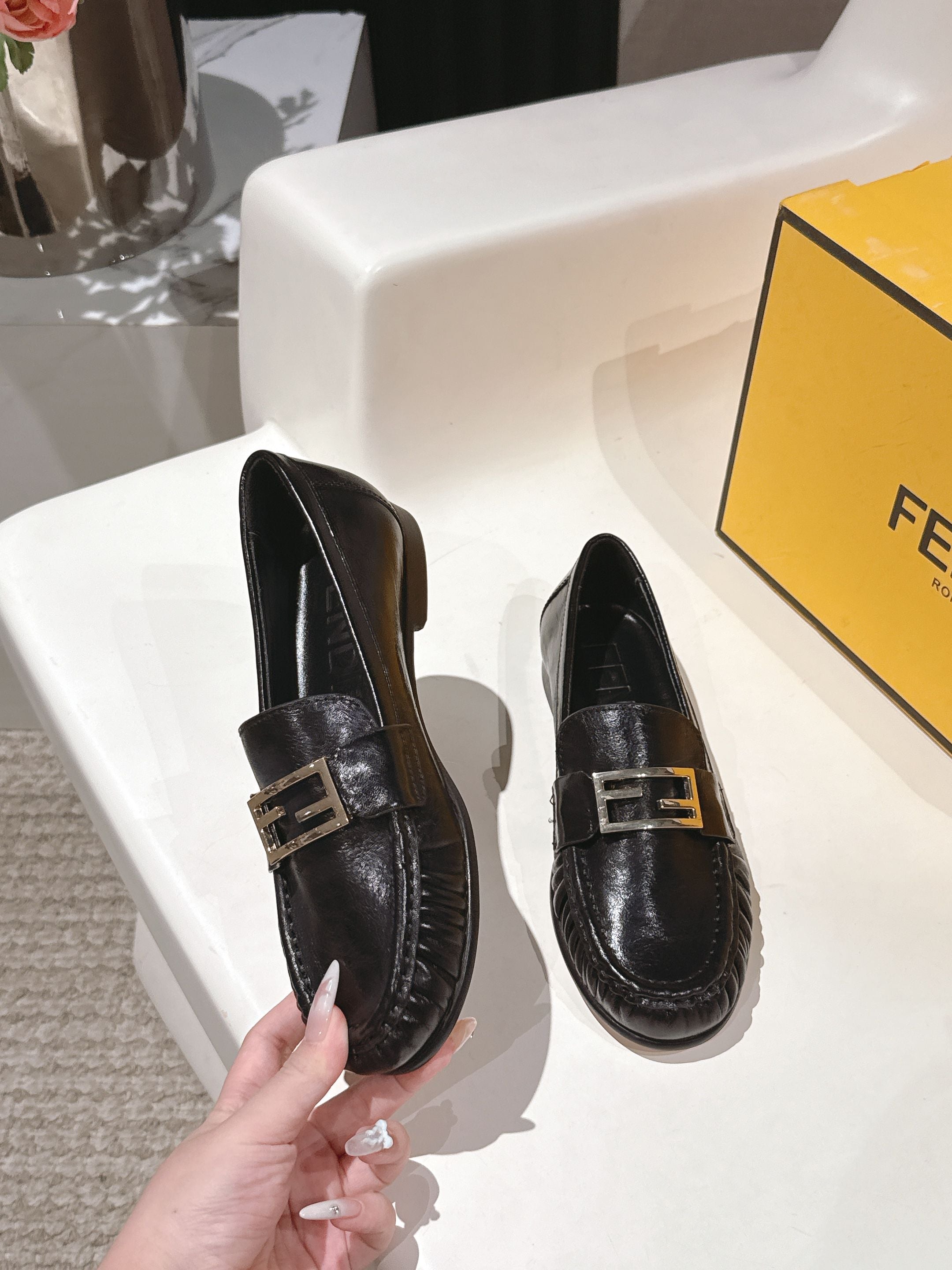 Fendi 2026 Buckle Loafer Black Calfskin