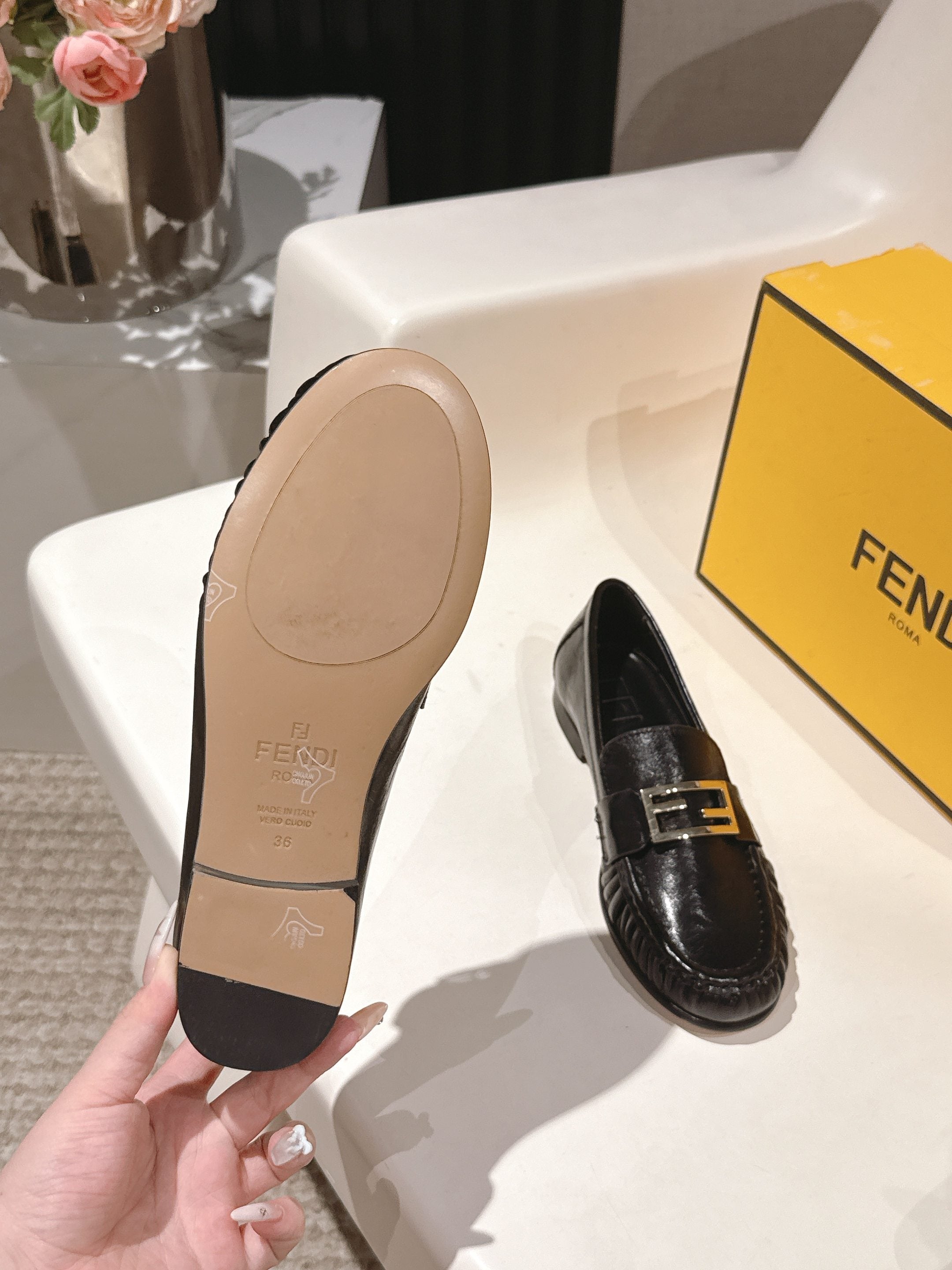 Fendi 2026 Buckle Loafer Black Calfskin