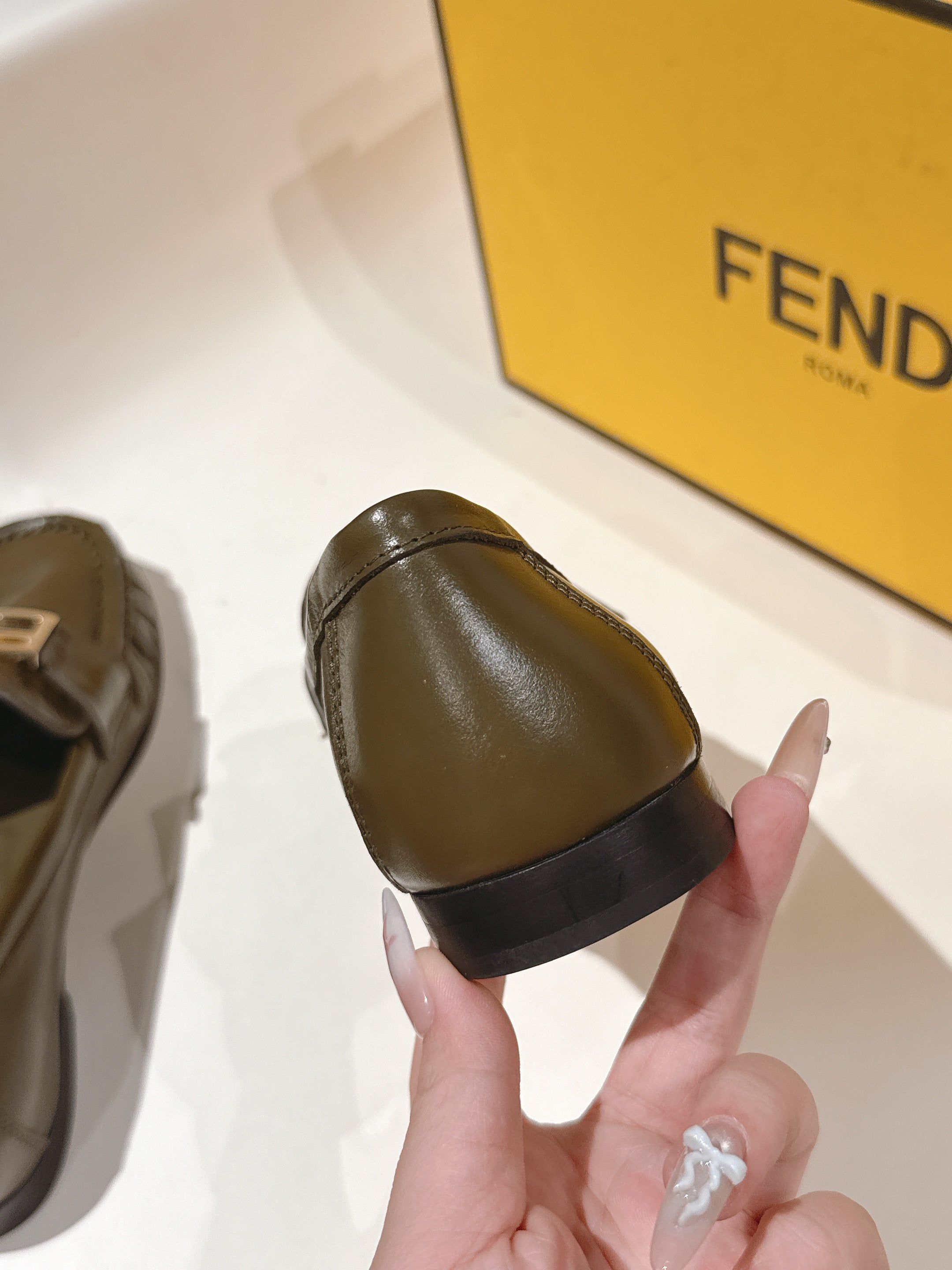 Fendi 2025 Loafer Olive Green Calfskin 560515
