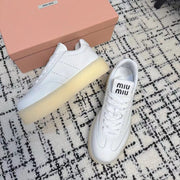 Miu Balance Sneakers  White Leather