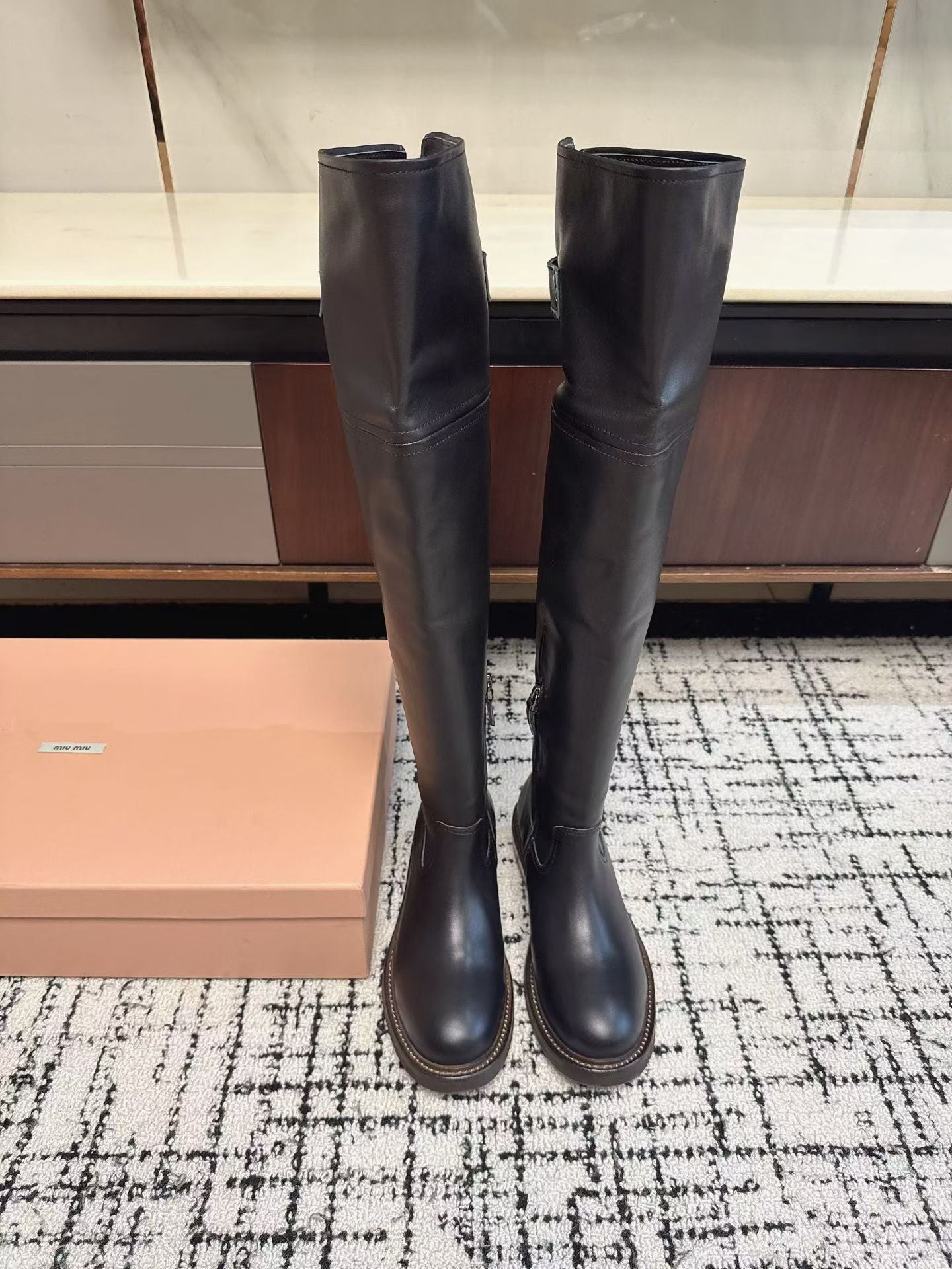 Miu Miu 2026 Over The Knee Boots Cowhide 994614