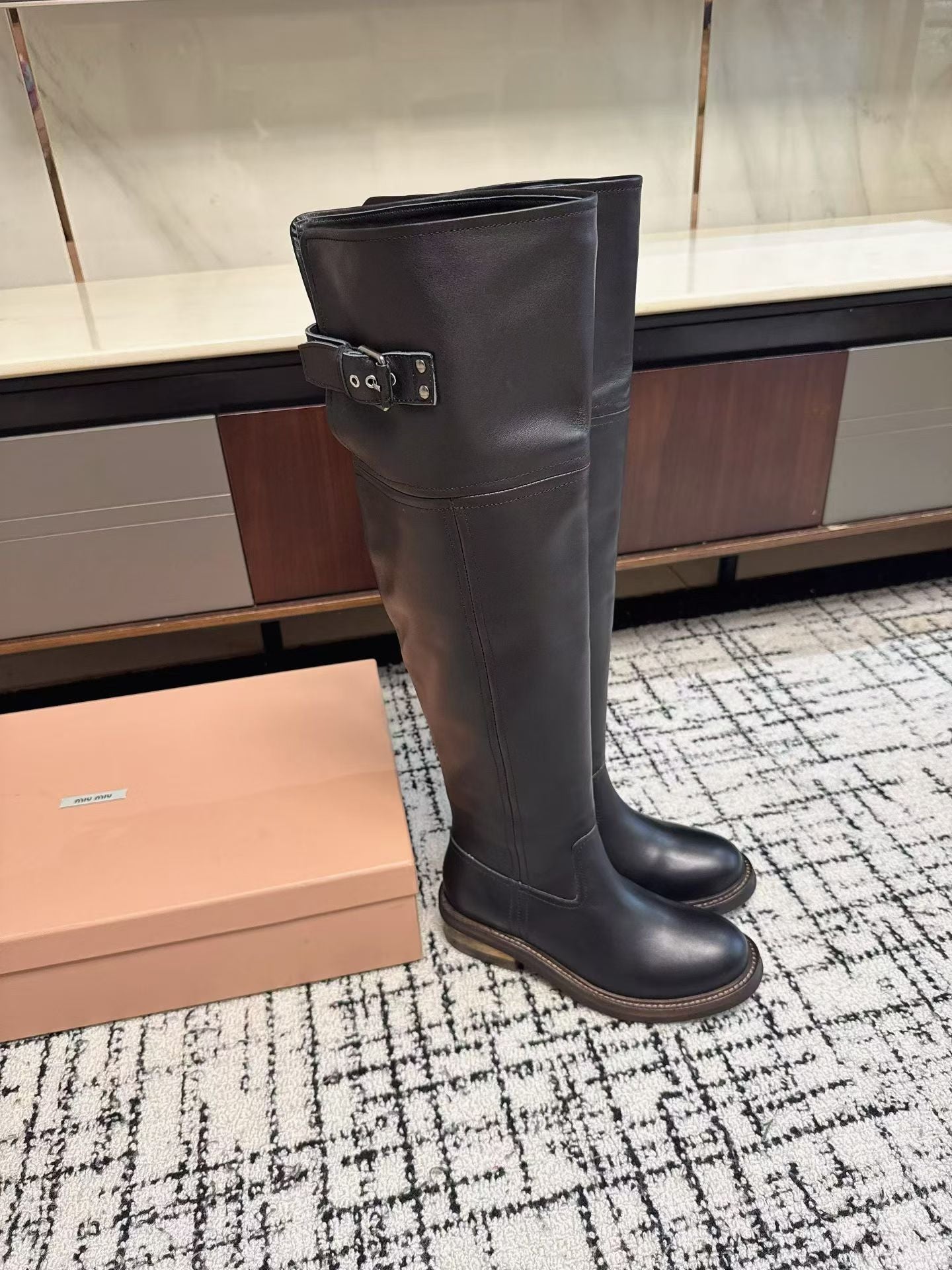 Miu Miu 2026 Over The Knee Boots Cowhide 994614