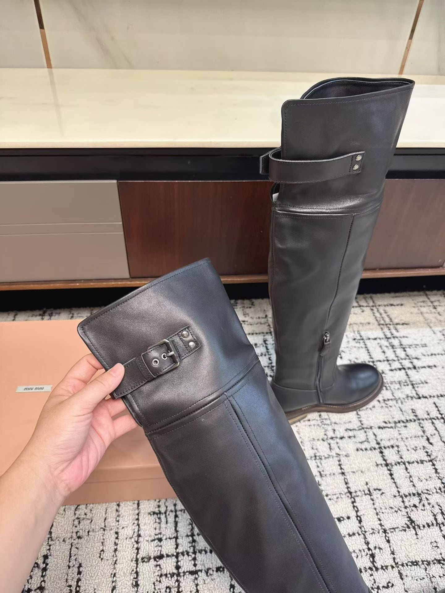 Miu Miu 2026 Over The Knee Boots Cowhide 994614