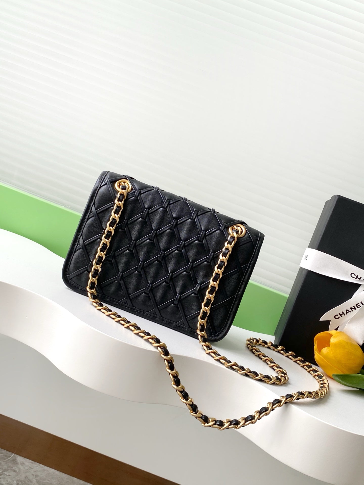 CC 25C Flap Bag 19cm Black Quilted Lambskin