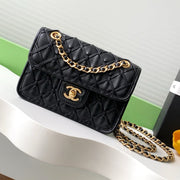 CC 25C Flap Bag 19cm Black Quilted Lambskin