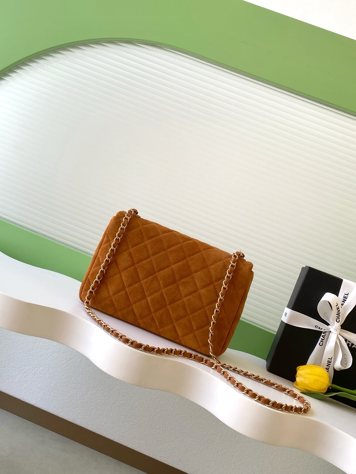 Chanel 2026 Flap Bag Camel Suede Leather