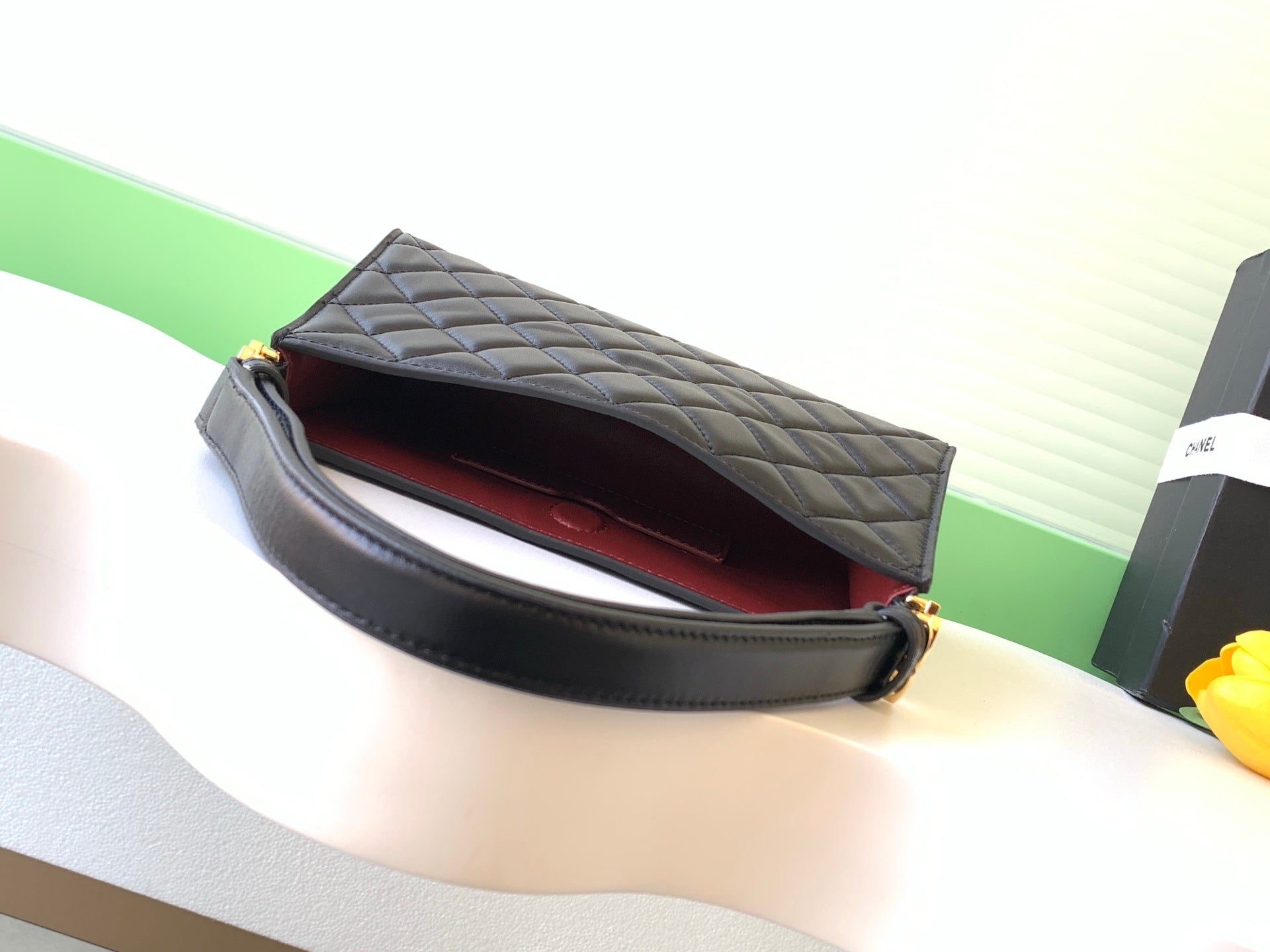 Chanel 25 Christmas Limited Hobo Shoulder Bag Black Lambskin 324810