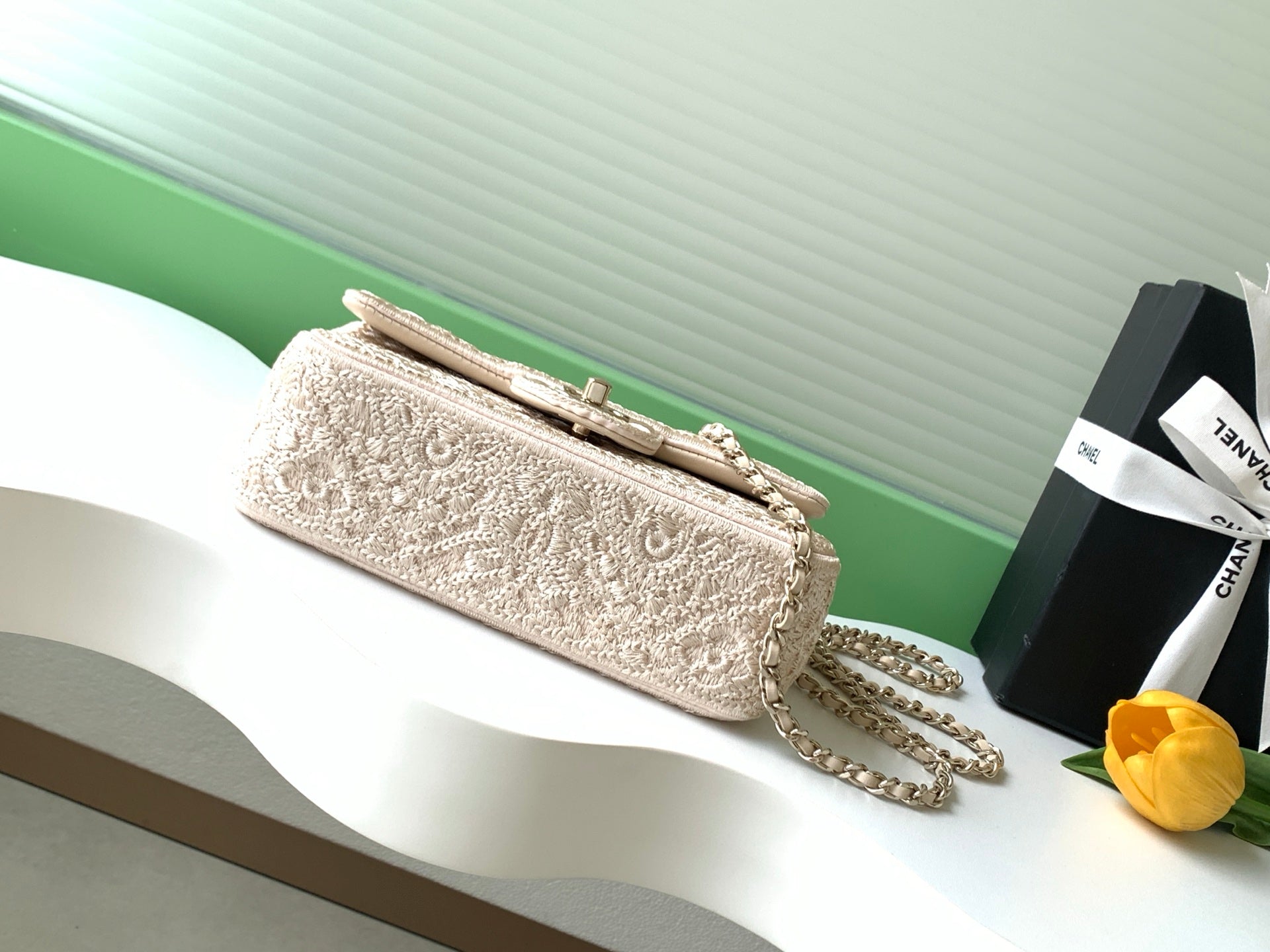 Chanel 2026 Crochet Bag 21cm Wool Leather 292266