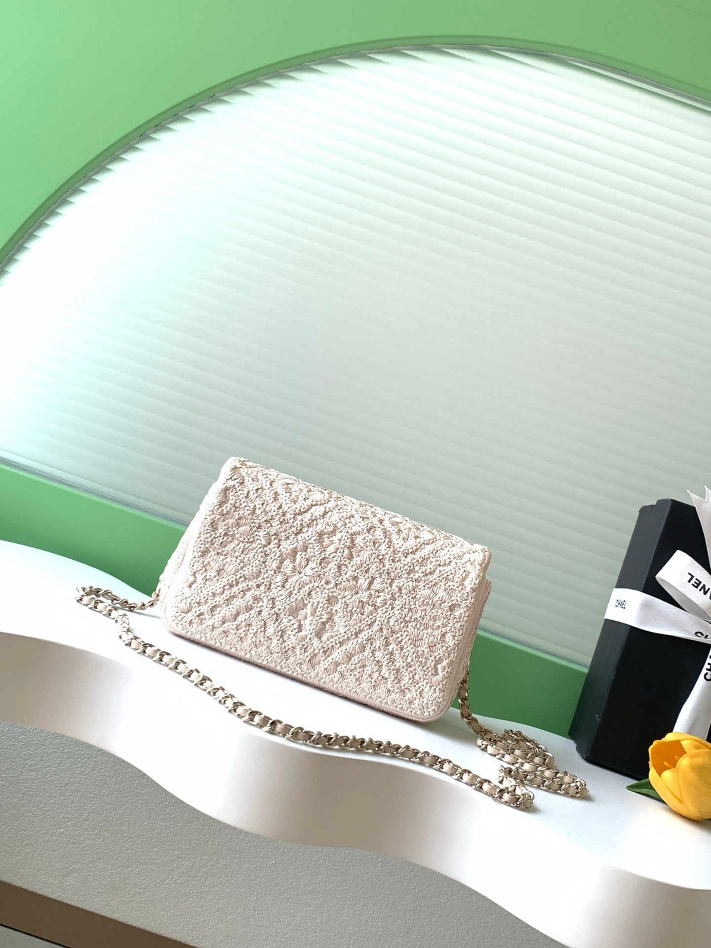 Chanel 2026 Crochet Bag 21cm Wool Leather 292266