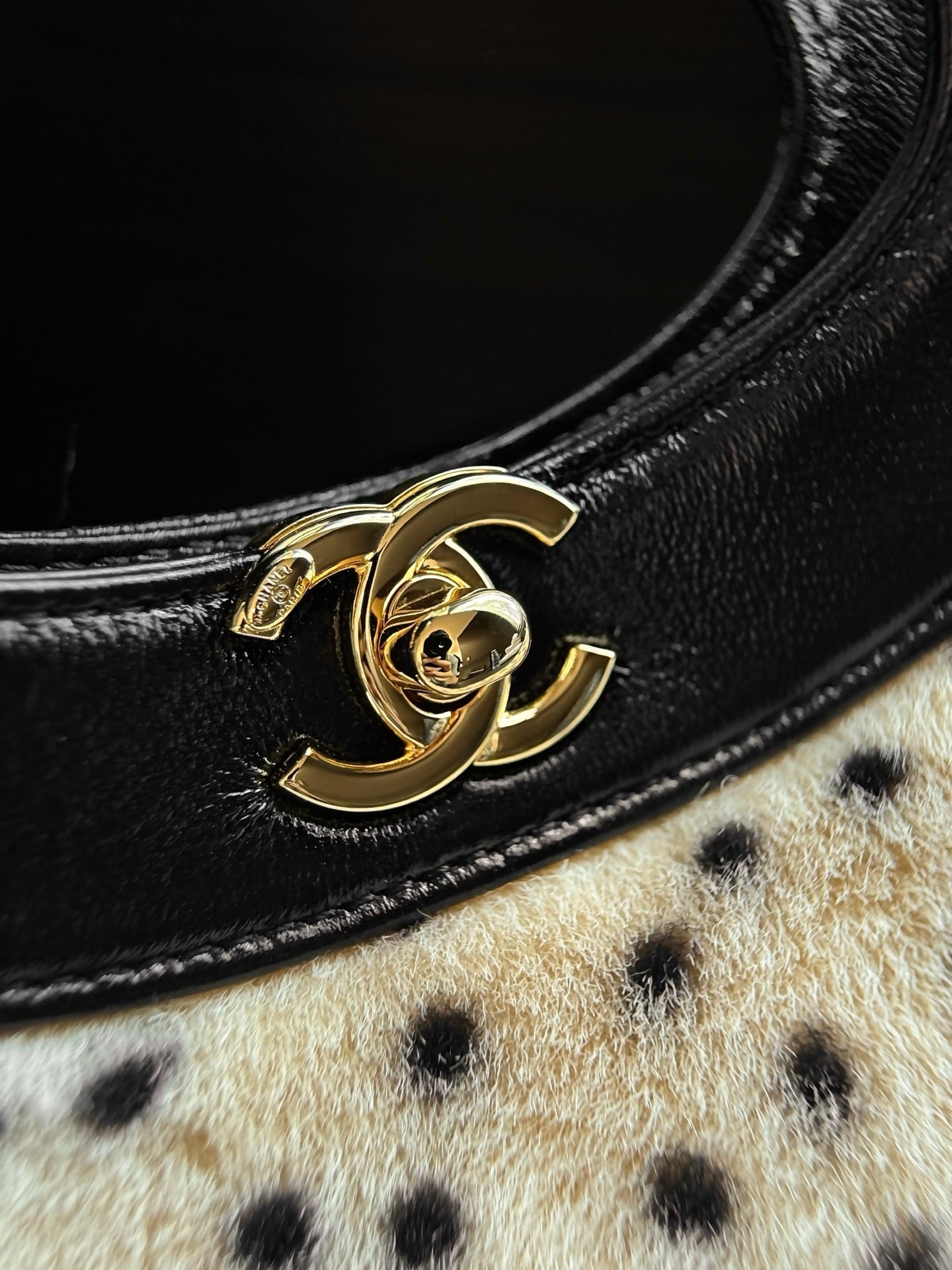 Chanel 2026 Shopping Bag Beige Black Ponyhair And Lambskin 387696