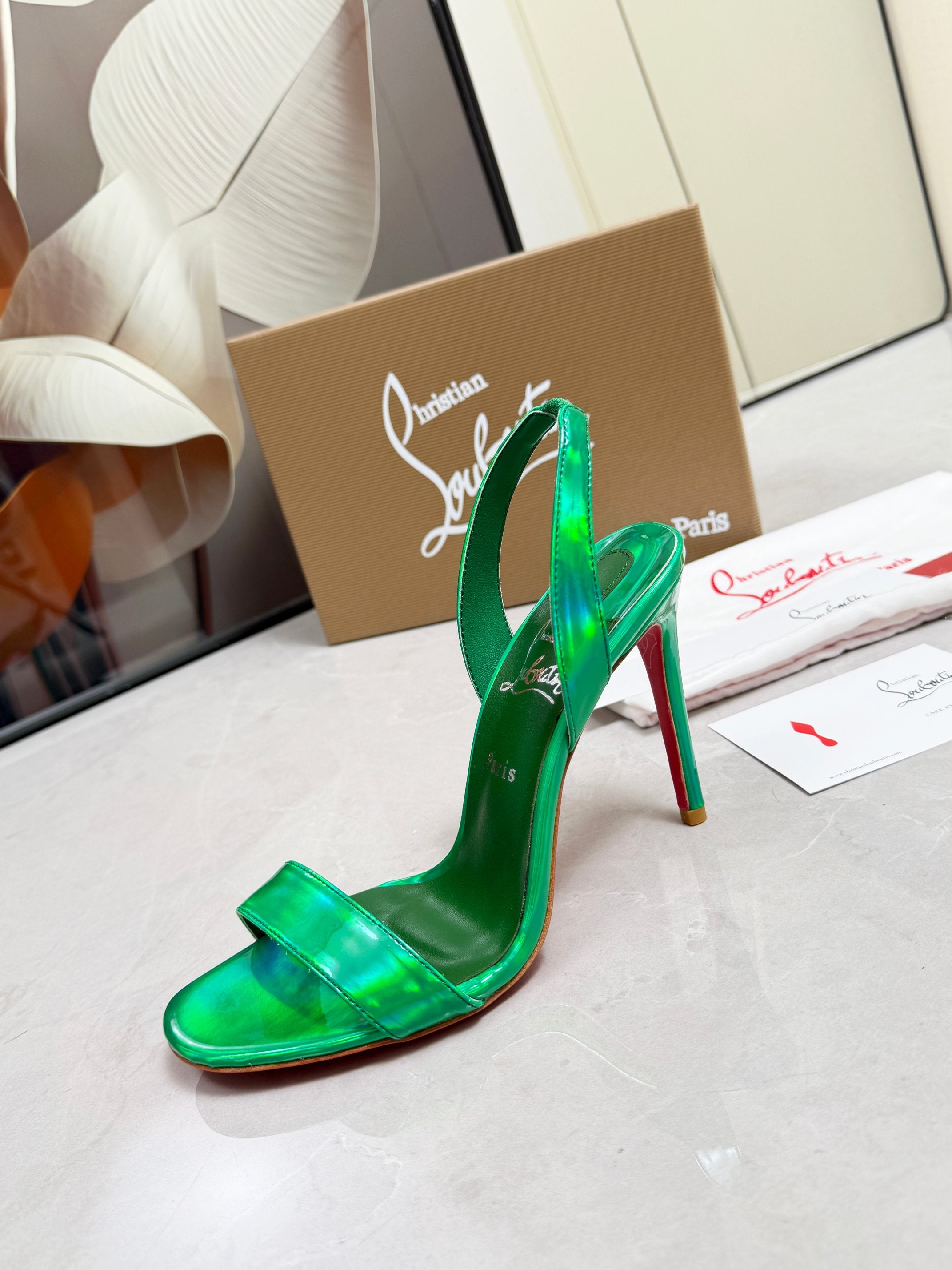 Christian Louboutin Loubi Queen Sandal Patent Leather 838983