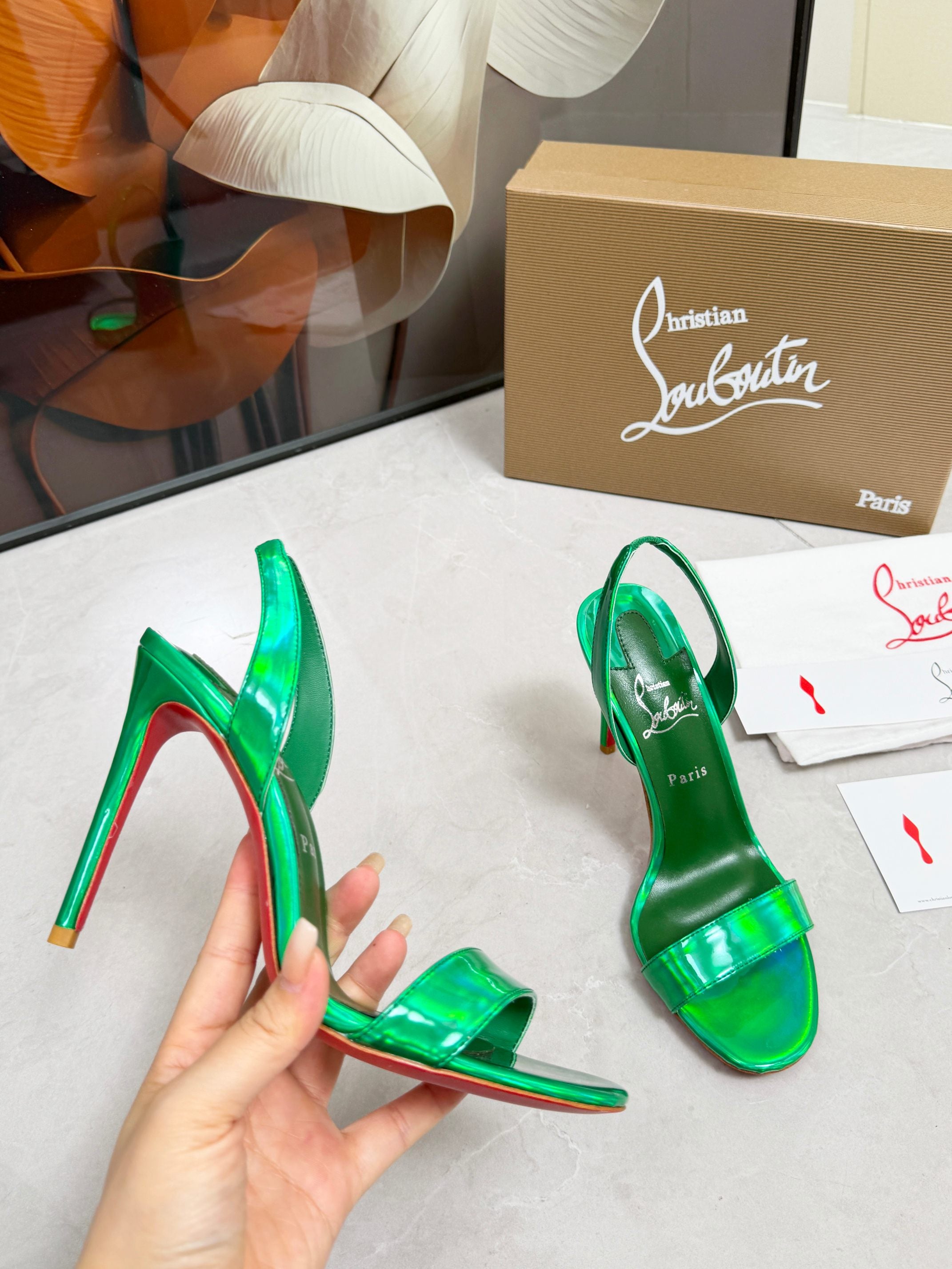 Christian Louboutin Loubi Queen Sandal Patent Leather 838983