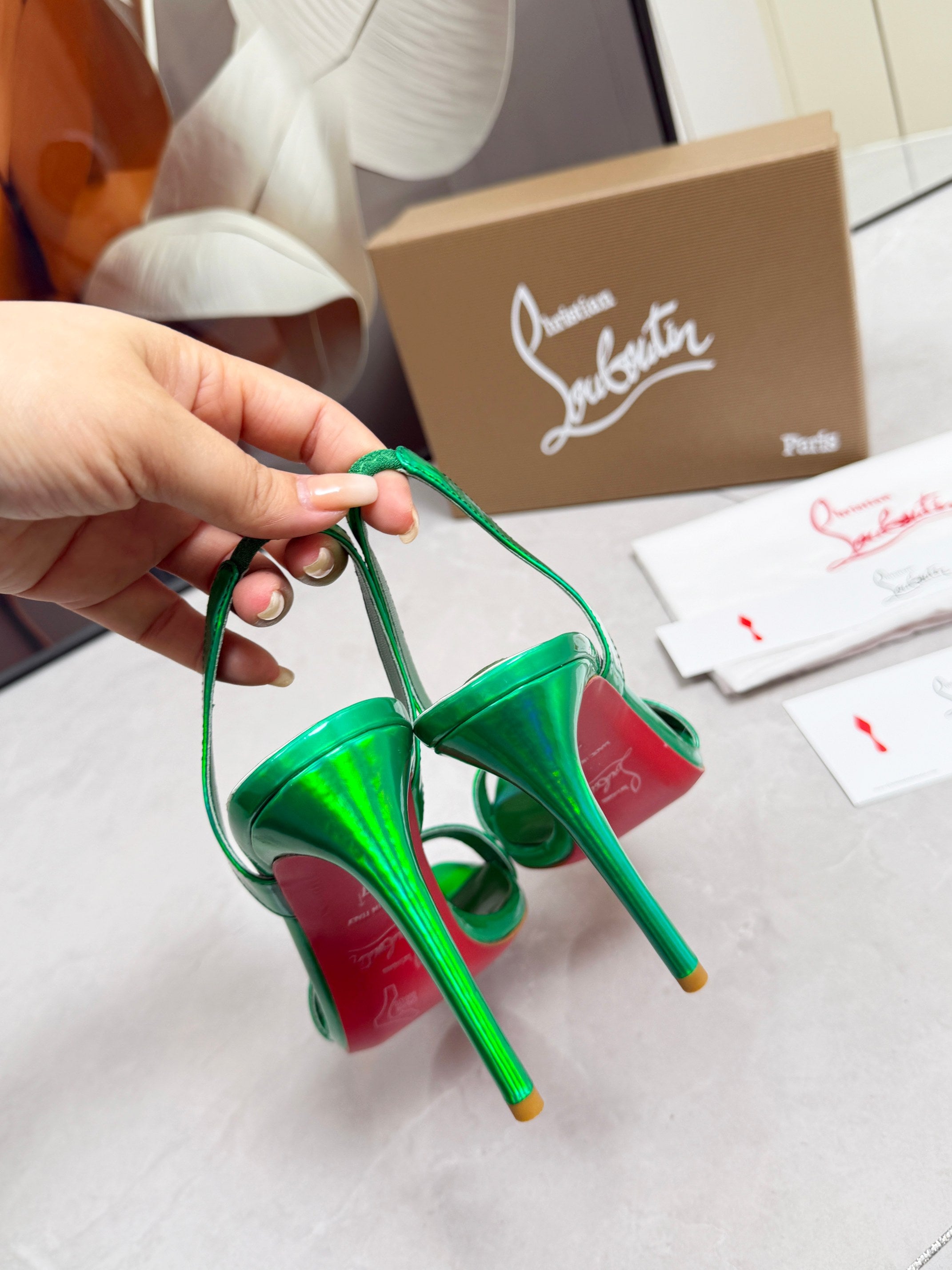 Christian Louboutin Loubi Queen Sandal Patent Leather 838983