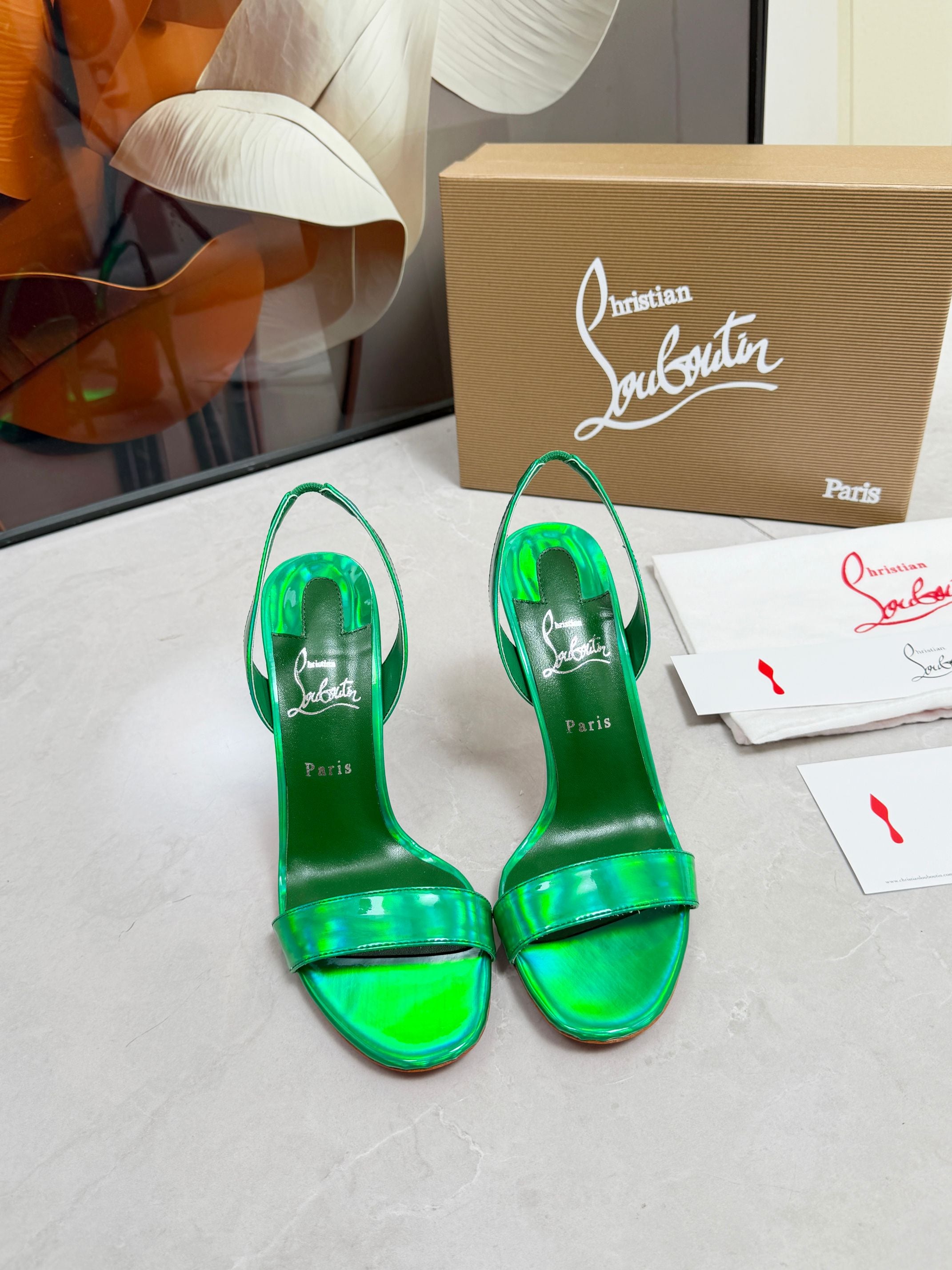Christian Louboutin Loubi Queen Sandal Patent Leather 838983