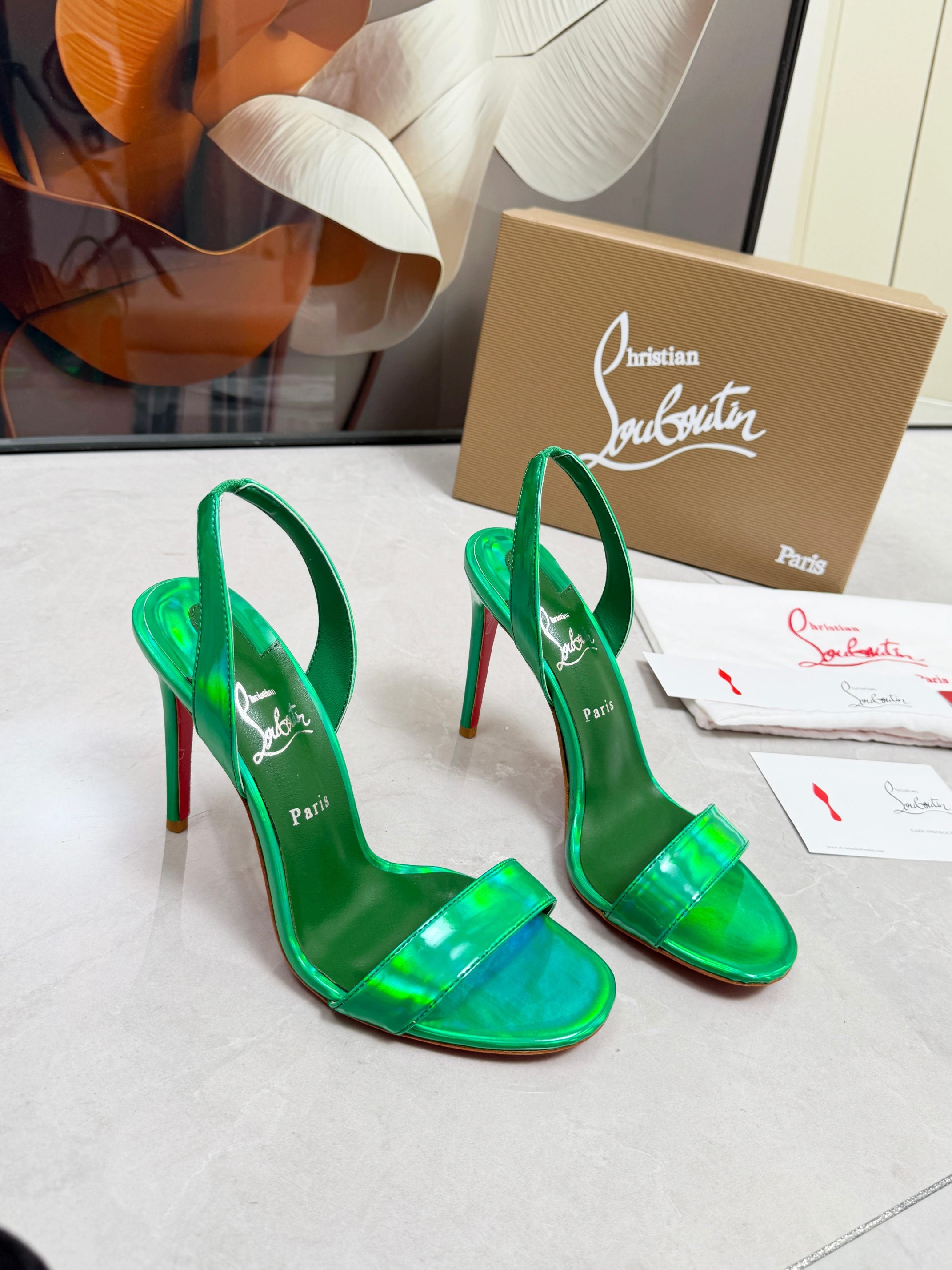 Christian Louboutin Loubi Queen Sandal Patent Leather 838983