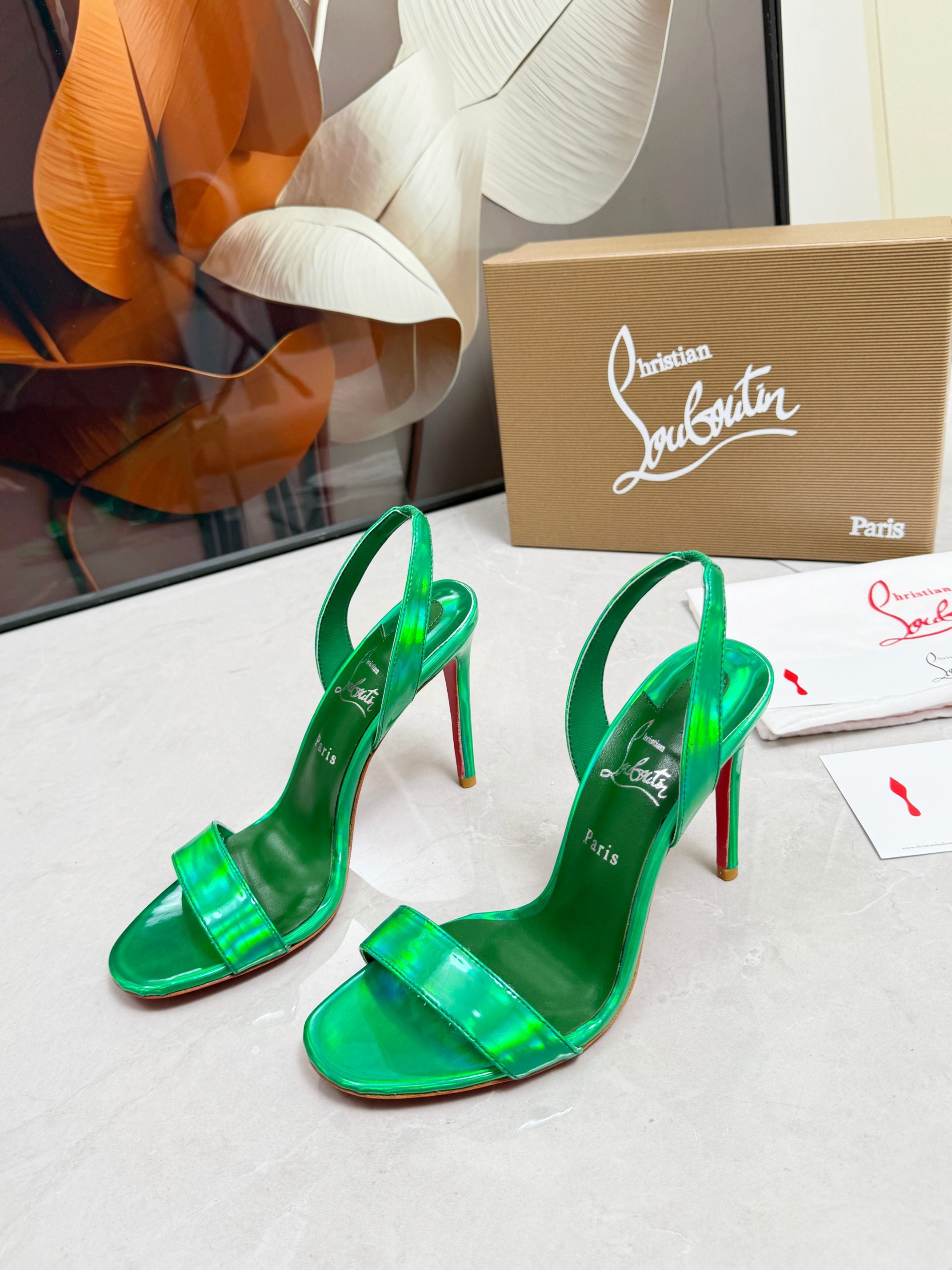 Christian Louboutin Loubi Queen Sandal Patent Leather 838983