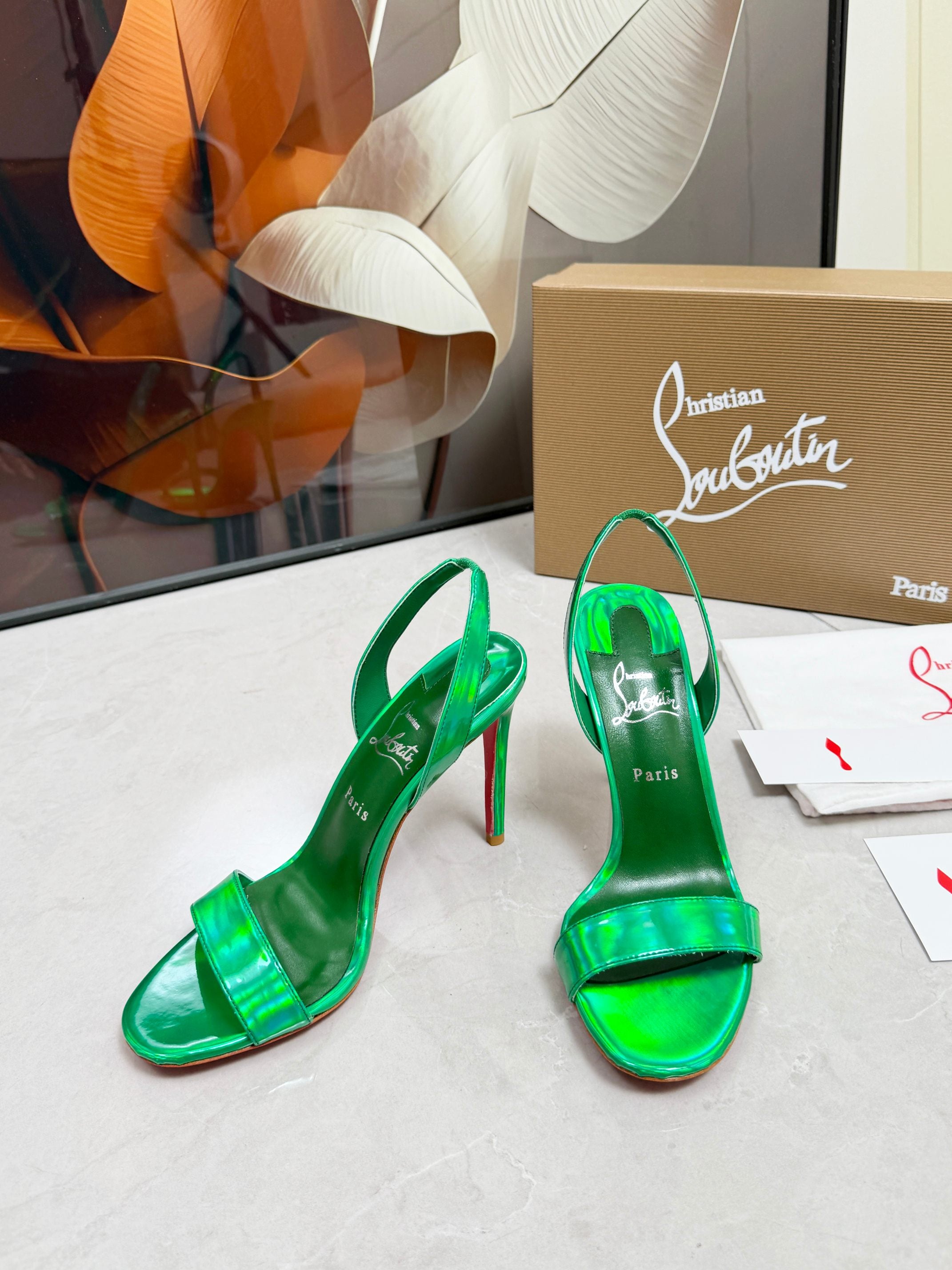 Christian Louboutin Loubi Queen Sandal Patent Leather 838983