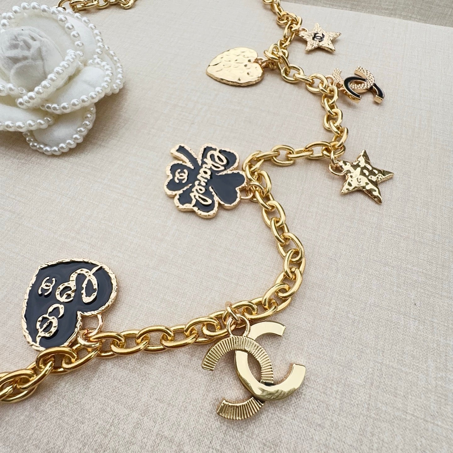 Chanel 2026 Heart Lucky Clover Charm Chain Belt 200770