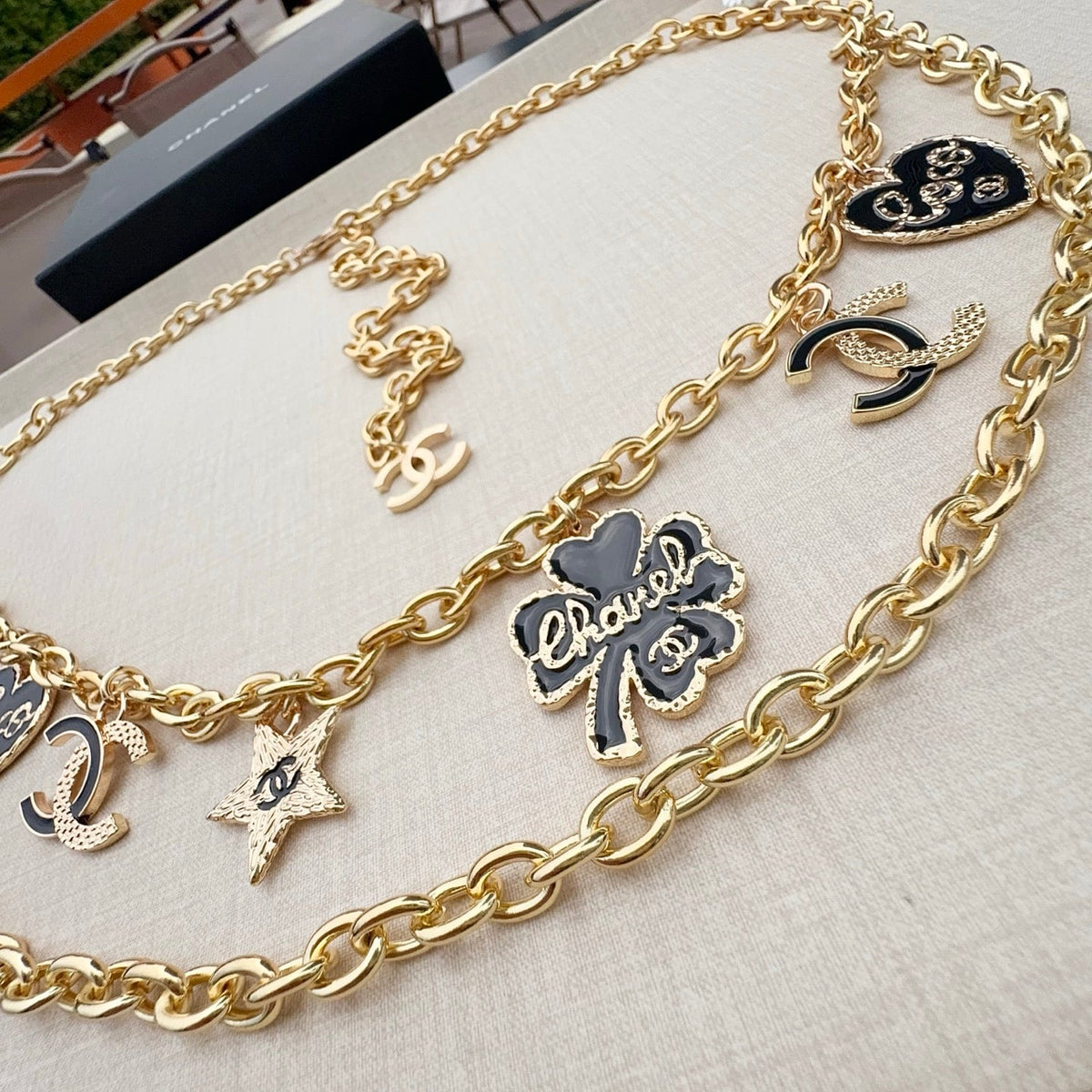 Chanel 2026 Heart Lucky Clover Charm Chain Belt 200770