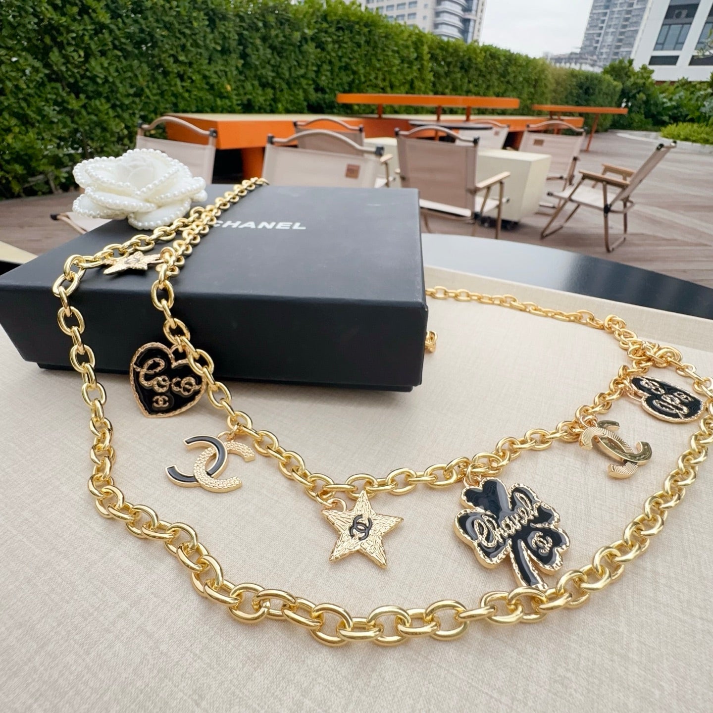 Chanel 2026 Heart Lucky Clover Charm Chain Belt 200770