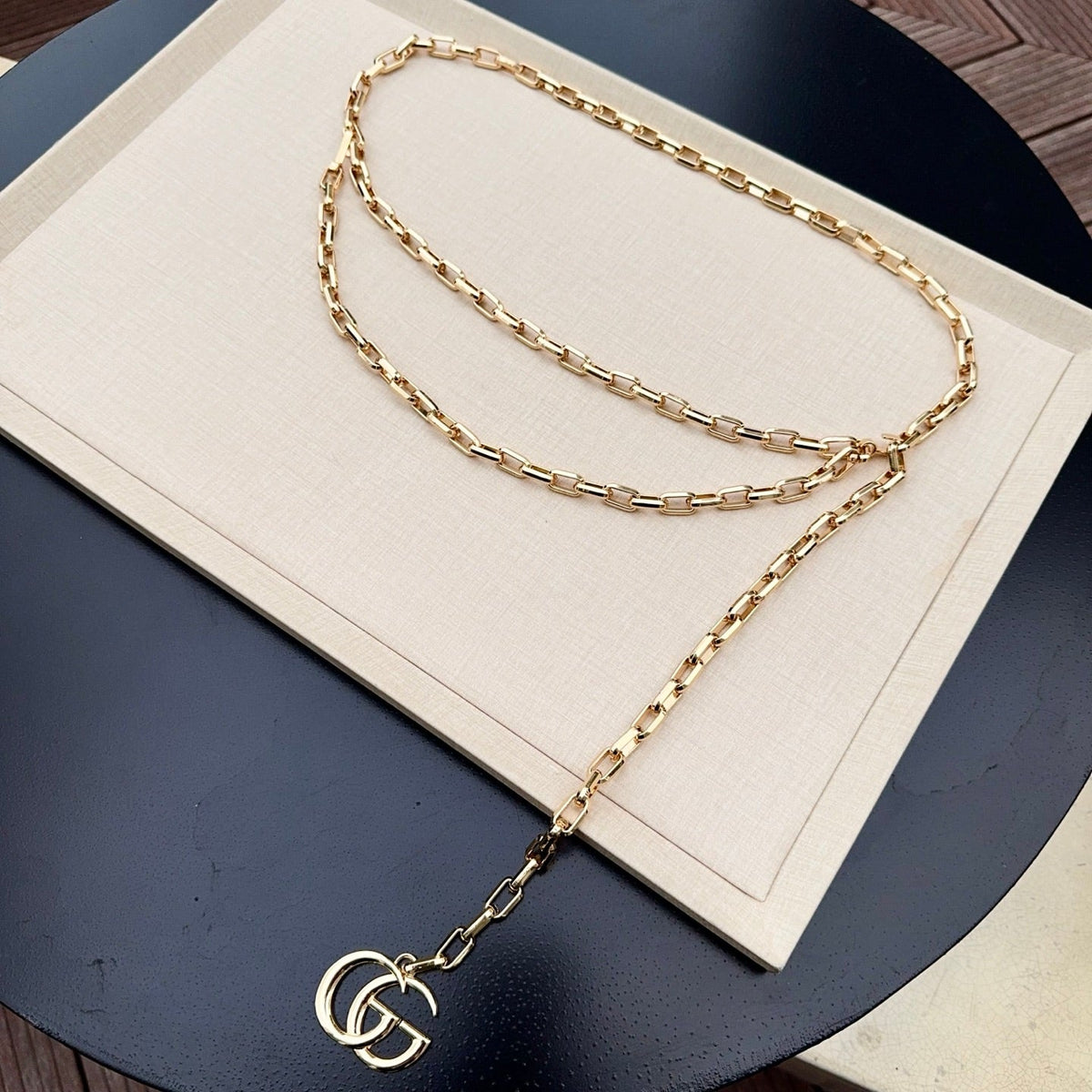 Gucci 2026 Double G Charm Belt Gold 204543