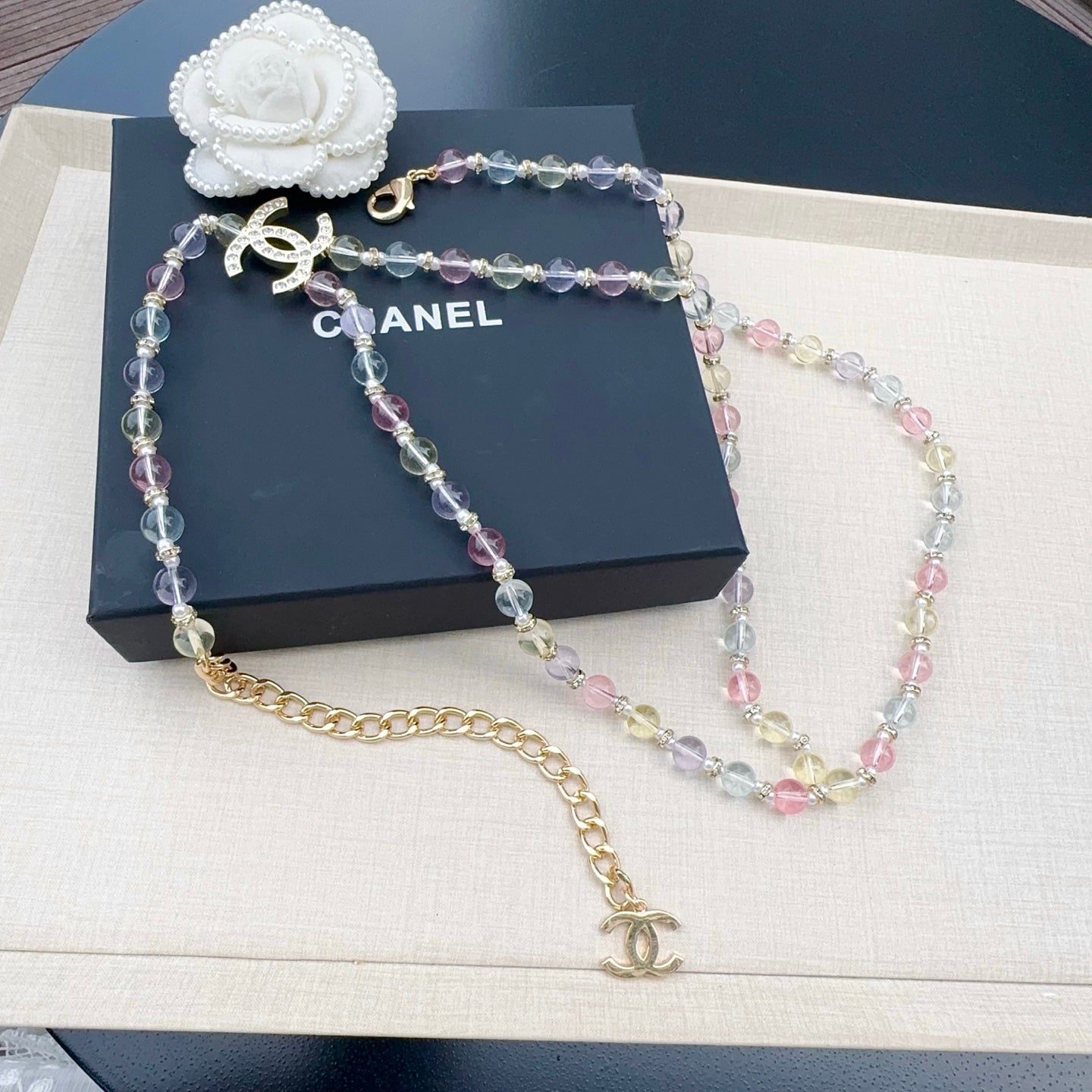 Chanel 2026 Crystal Beads Paired Waist Chain Belt 205833