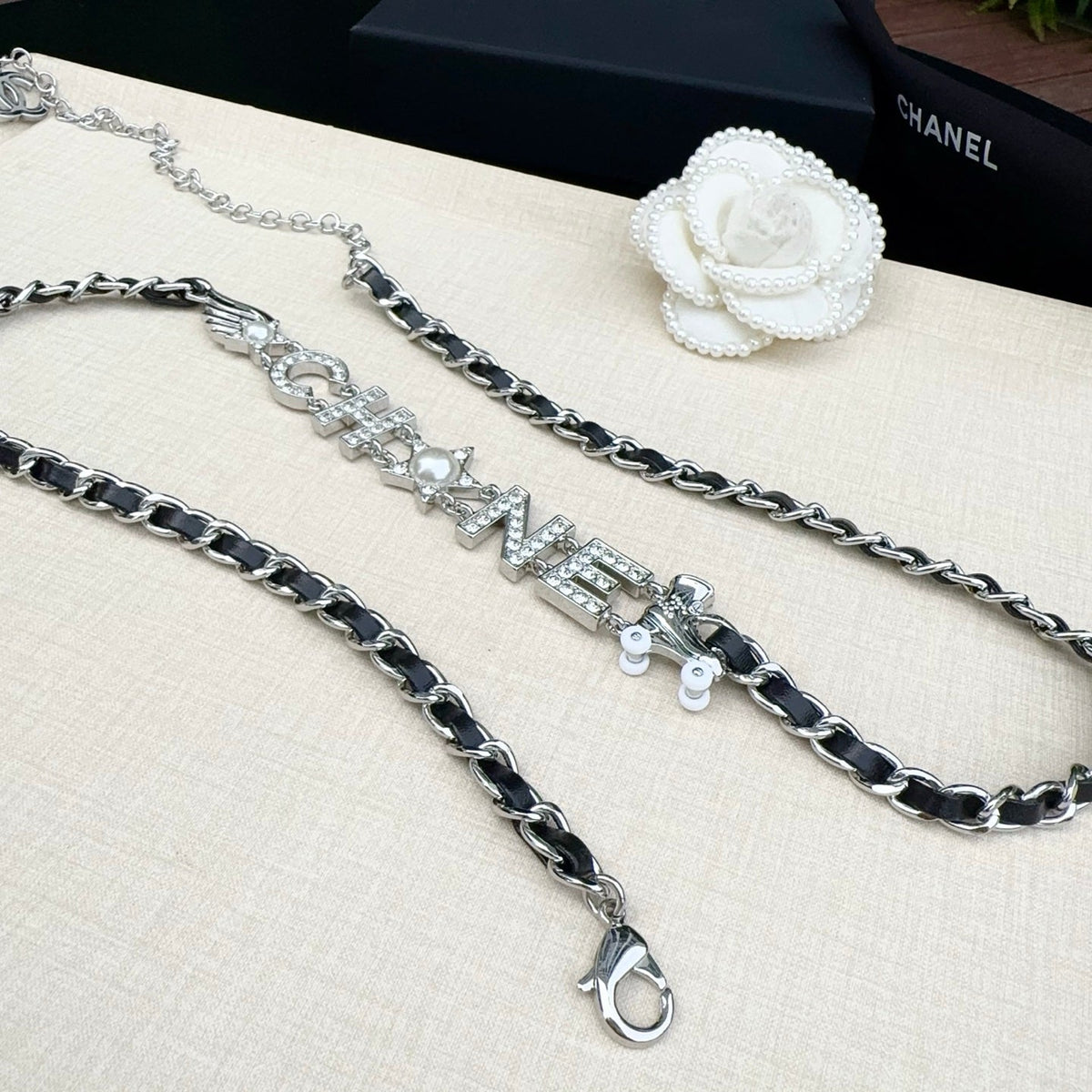 Chanel 2026 Crystal CC Logo Chain Belt 212349
