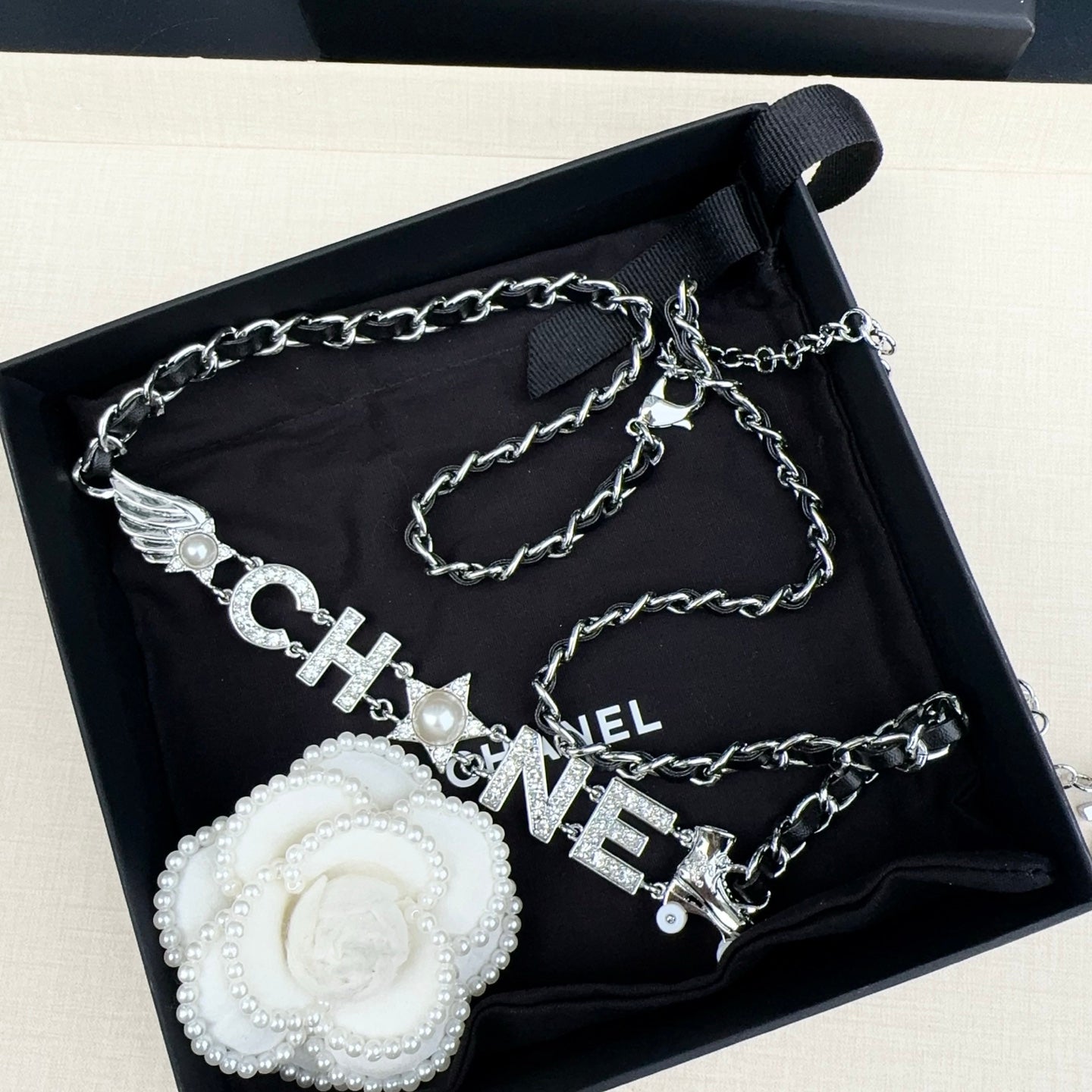 Chanel 2026 Crystal CC Logo Chain Belt 212349