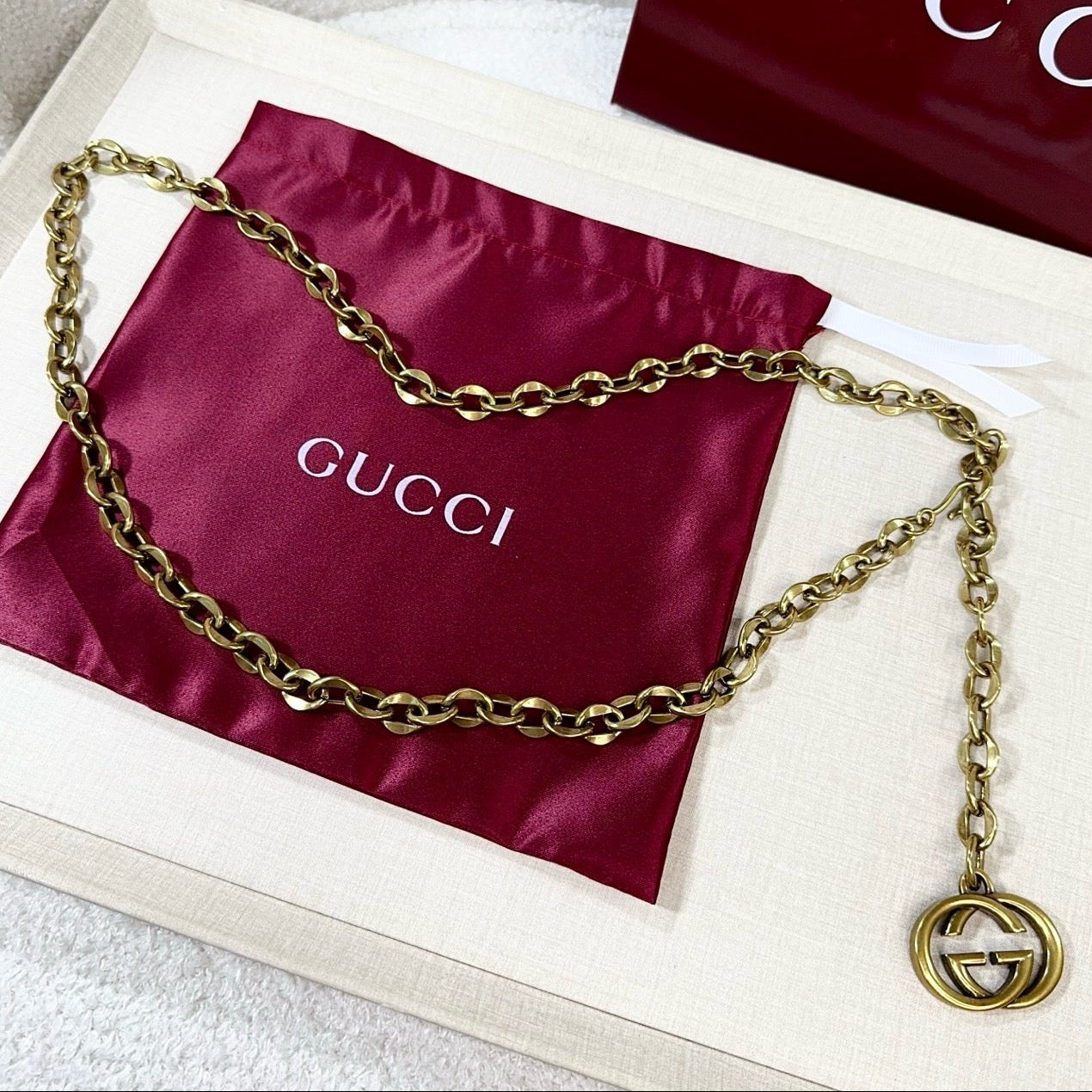 Gucci 2026 Waist Chain Belt Gold 215204