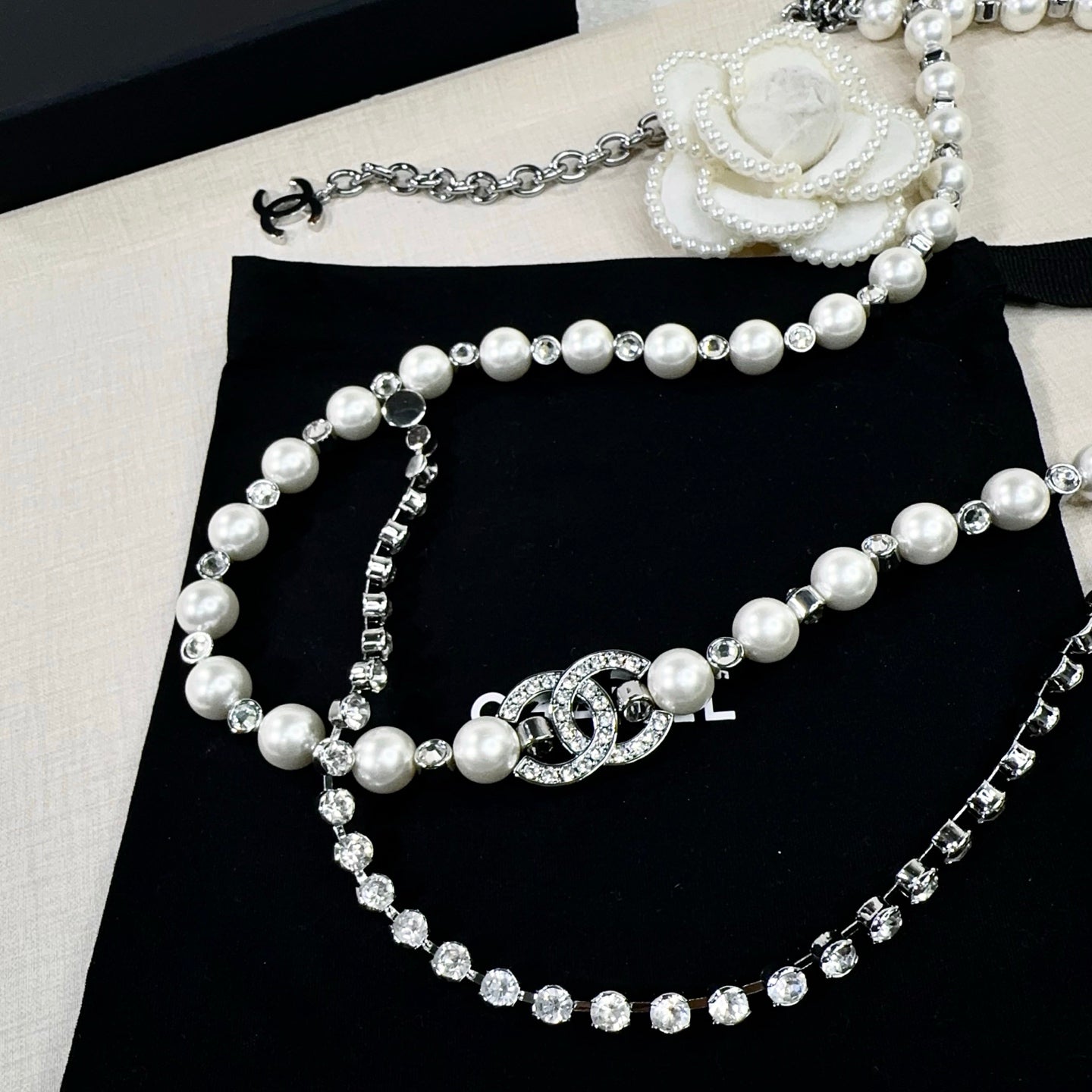 Chanel 2026 Pearl Rhinestone Chain Belt