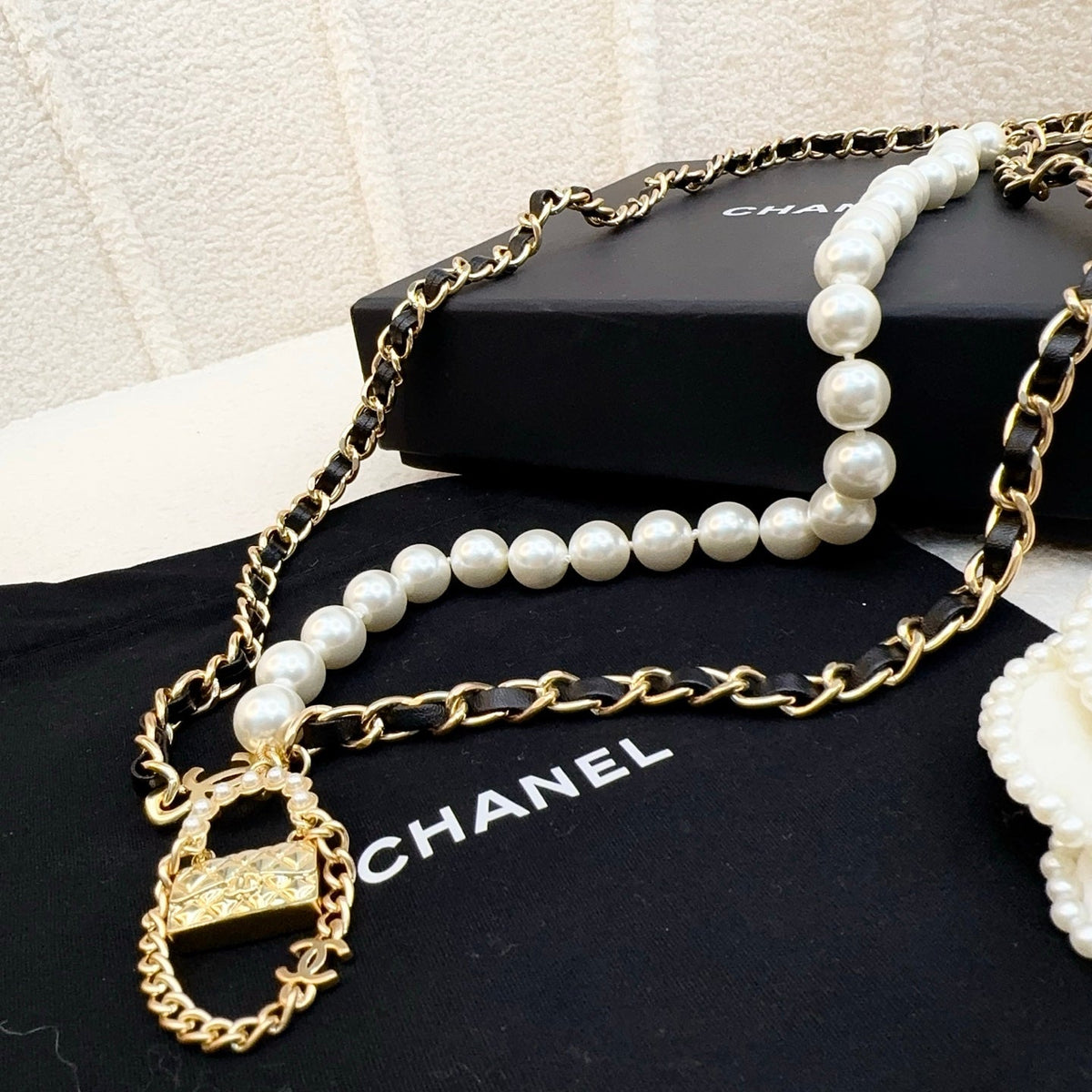 Chanel 2026 Bag Charm Pearl Waist Chain Belt Gold-Hardware 217219