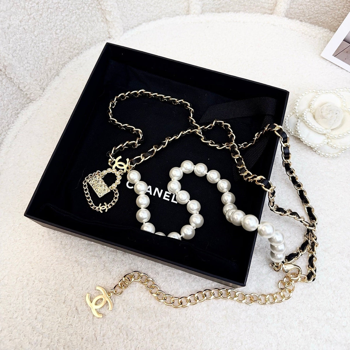 Chanel 2026 Bag Charm Pearl Waist Chain Belt Gold-Hardware 217219