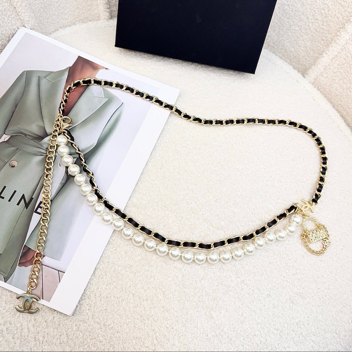 Chanel 2026 Bag Charm Pearl Waist Chain Belt Gold-Hardware 217219