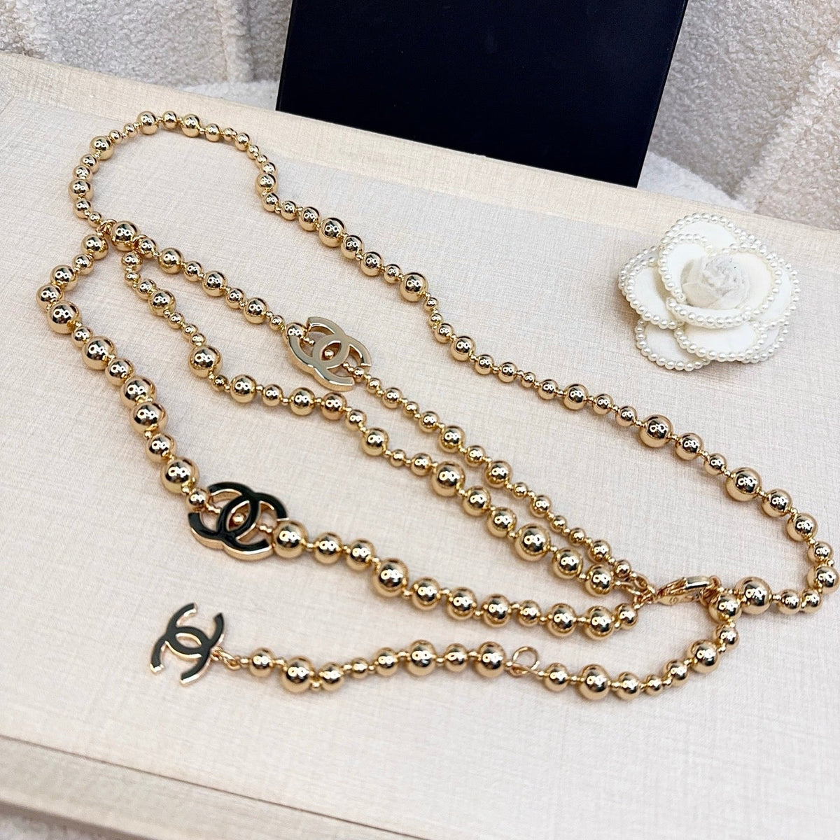 Chanel 2026 CC Logo Beaded Waist Chain Belt 217367