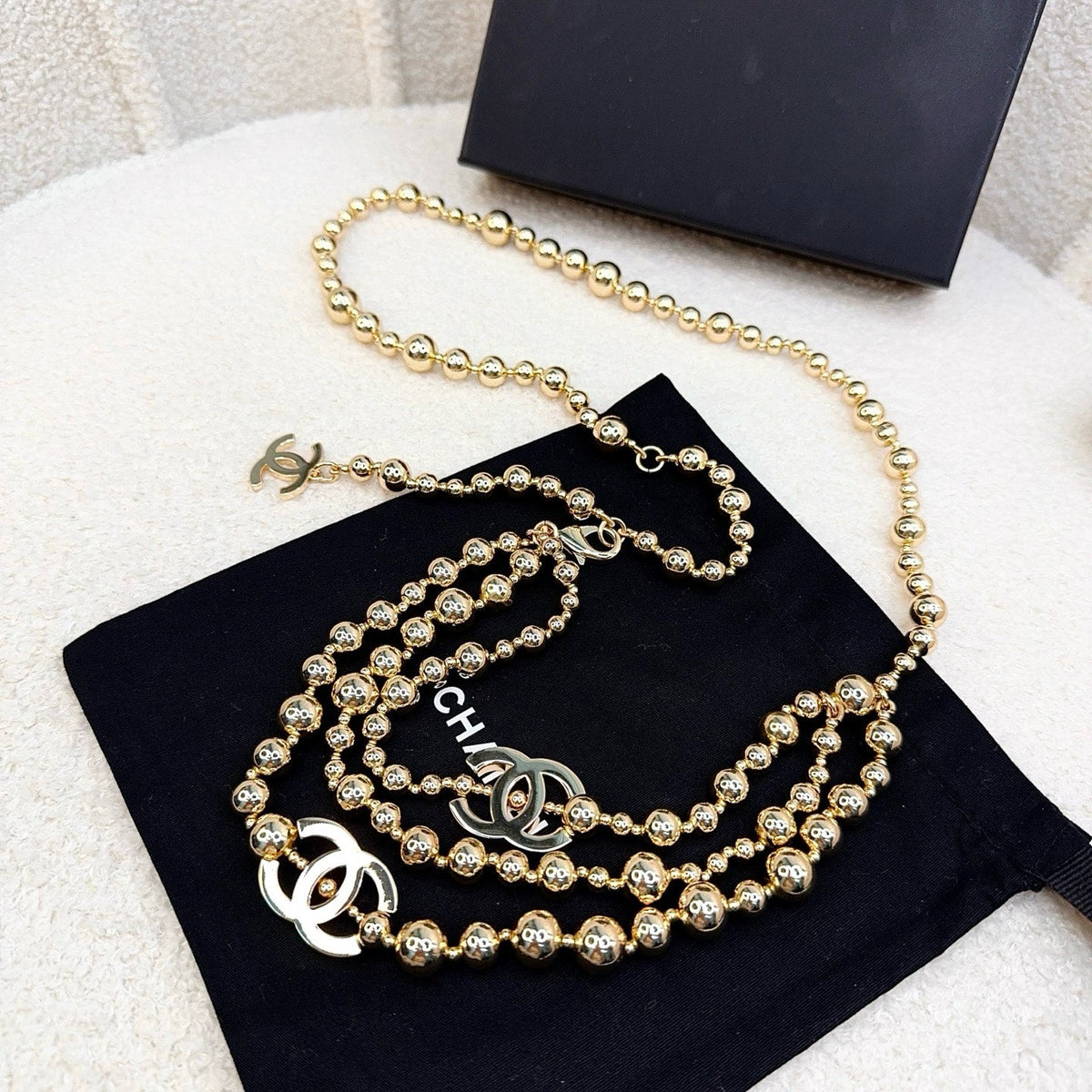 Chanel 2026 CC Logo Beaded Waist Chain Belt 217367
