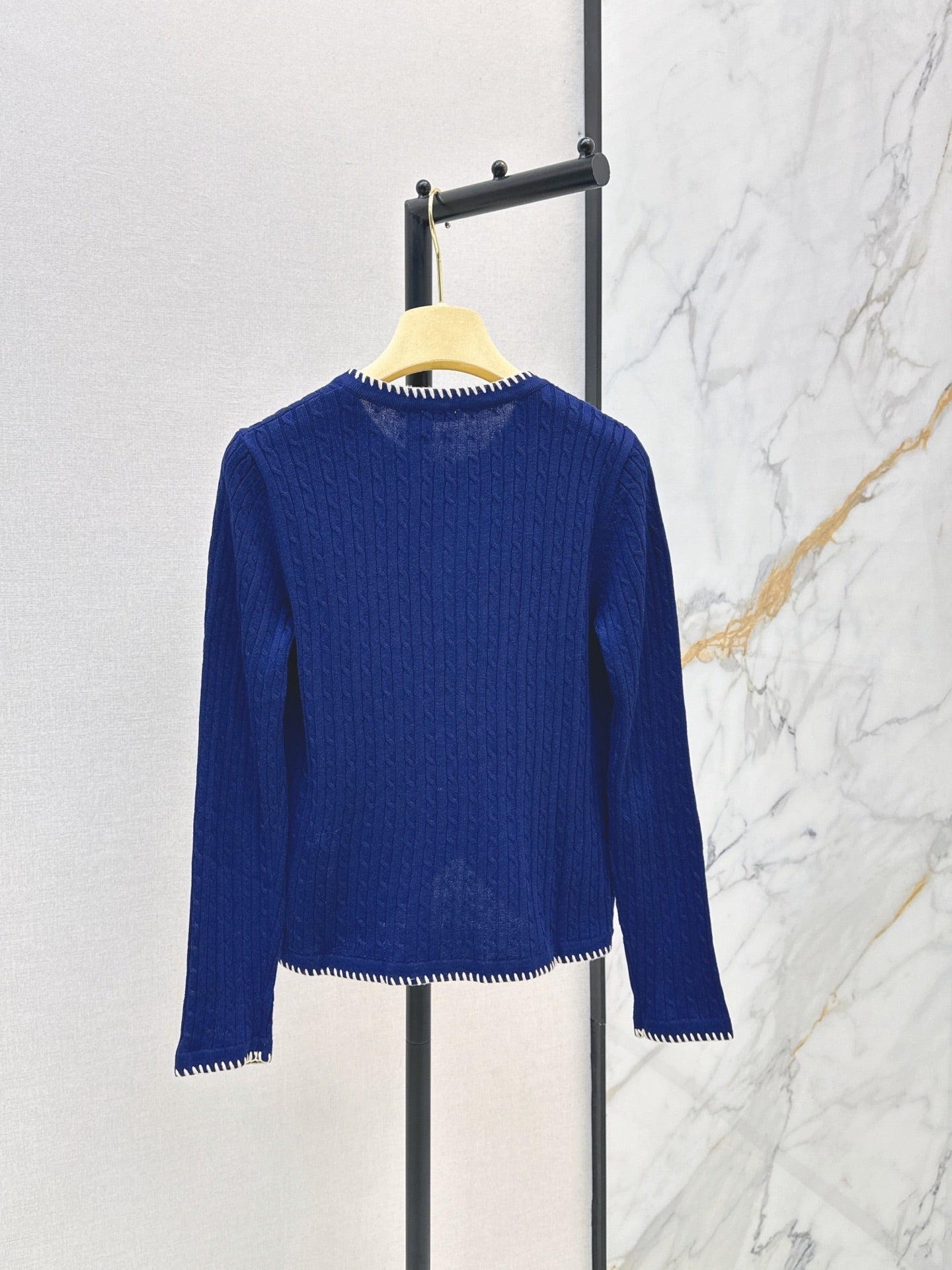 Miumiu 2026 Cardigan Blue And Beige Wool 782136