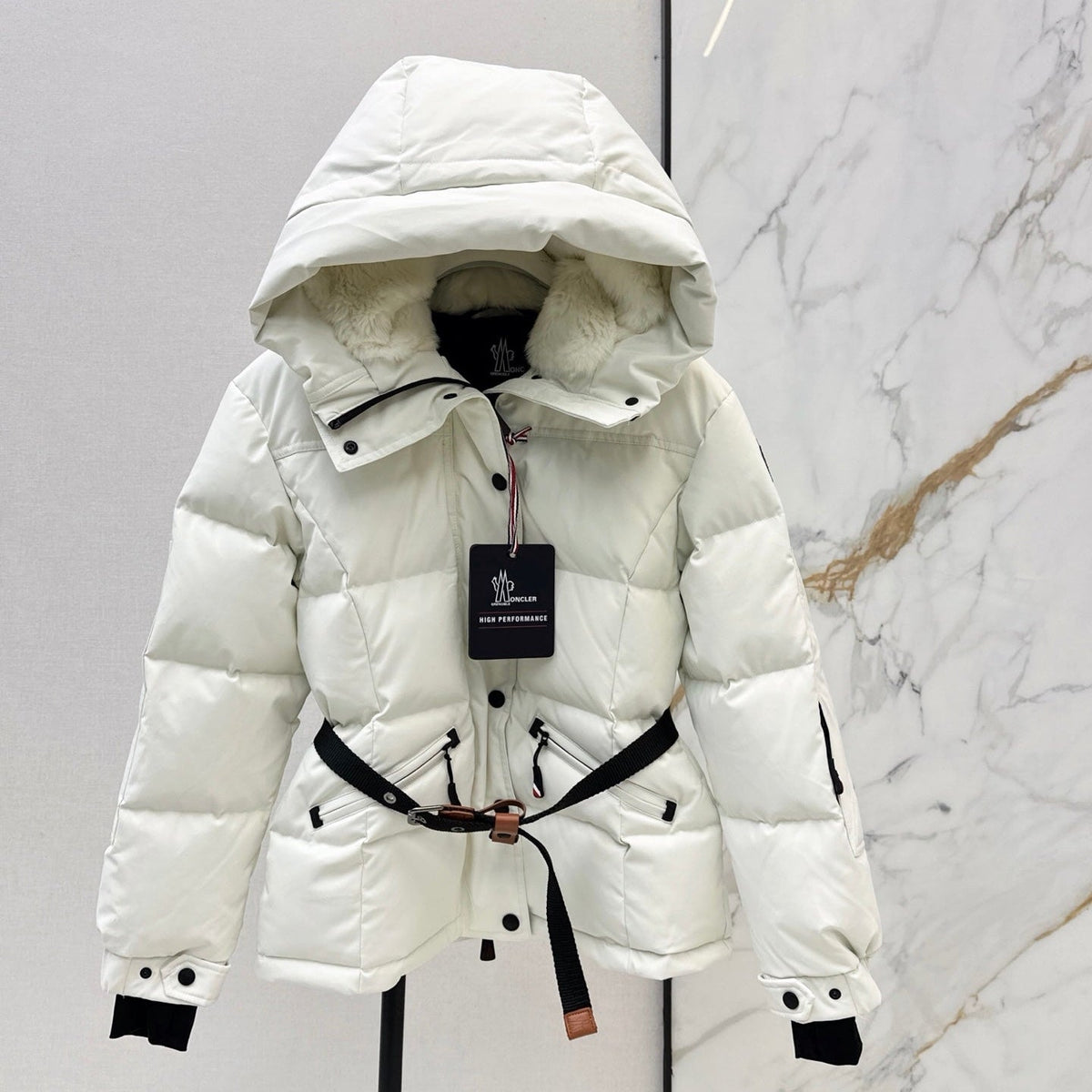 Moncler 2026 Hooded Ski Jacket White Down Polyester 780288