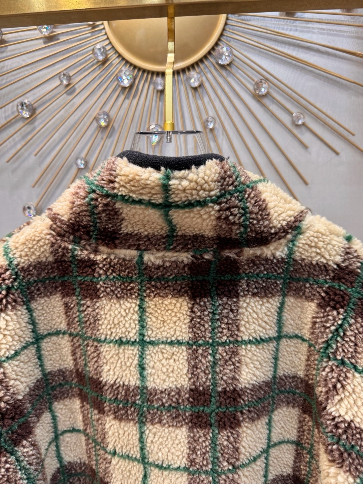 Miumiu 2025  Teddy Fleece Short Jacket Beige Mix Color Wool Polyester