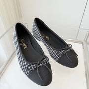 CC Ballet Flat Black mix White Fabric 238772
