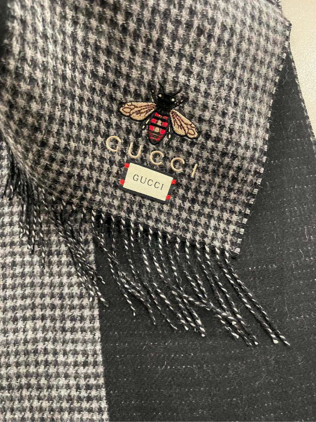 GG Double-Sided Scarf 180CM Black Cashmere 287525